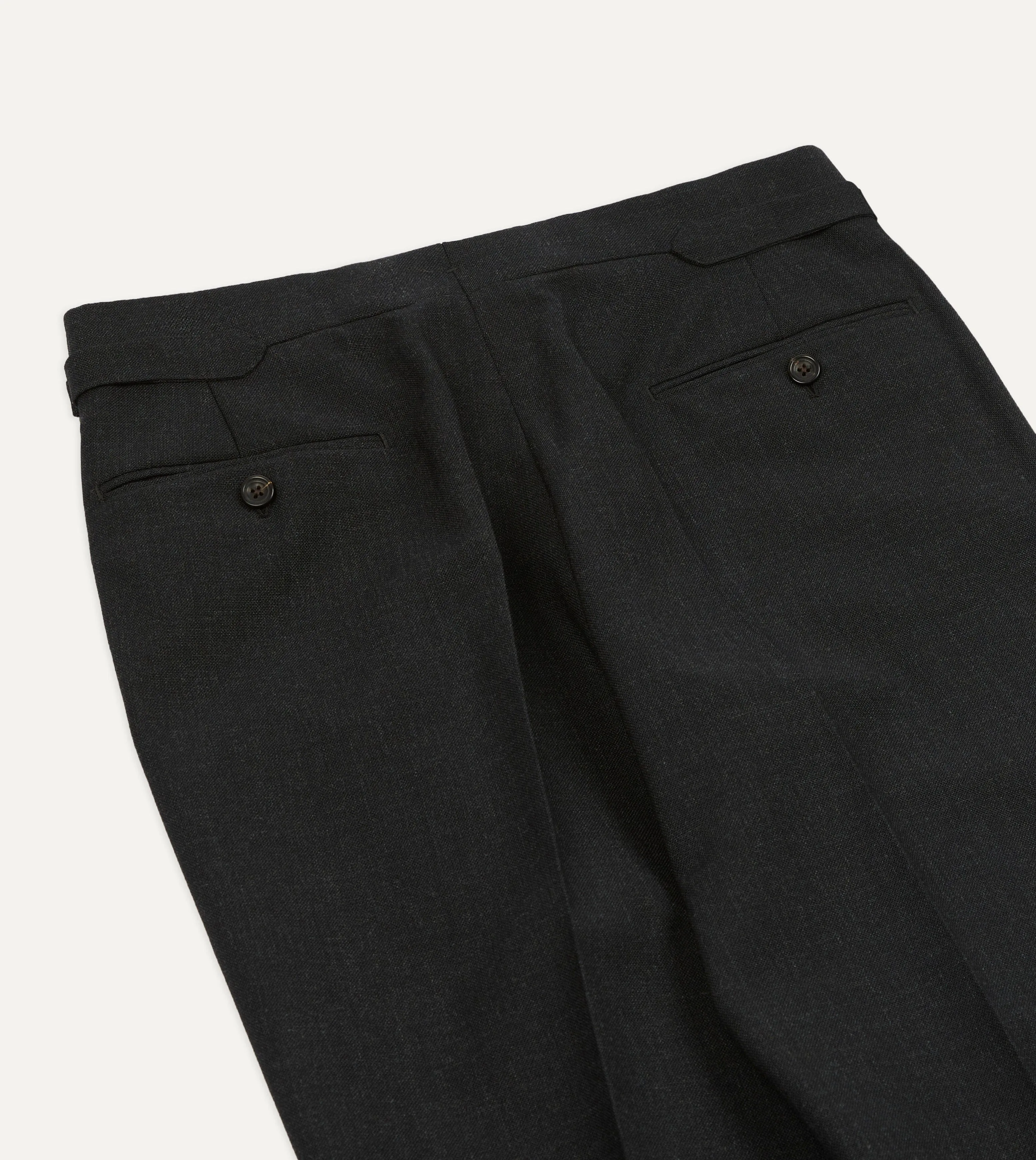 Charcoal Fresco® Wool Single Pleat Trouser sold by Drake's London product image thumbnail 5