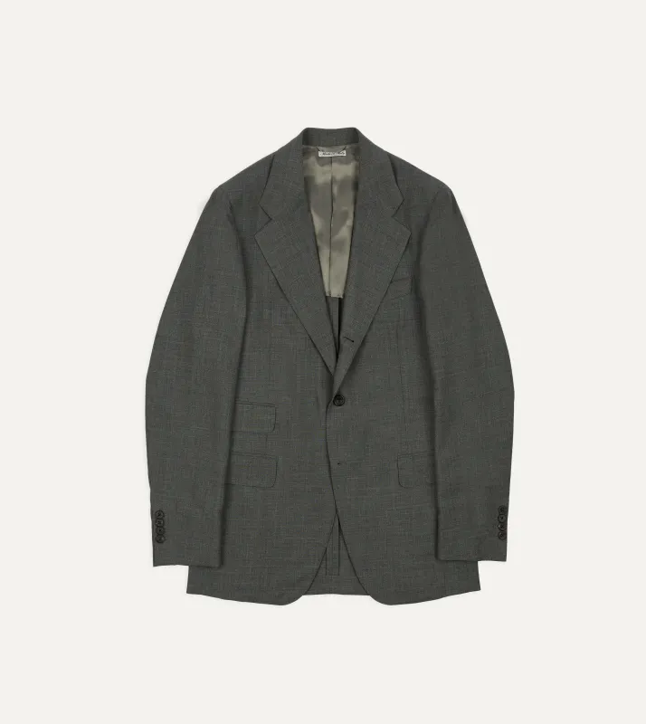 Light Grey Fresco Lite® Wool Tailored Jacket made by Drake's London