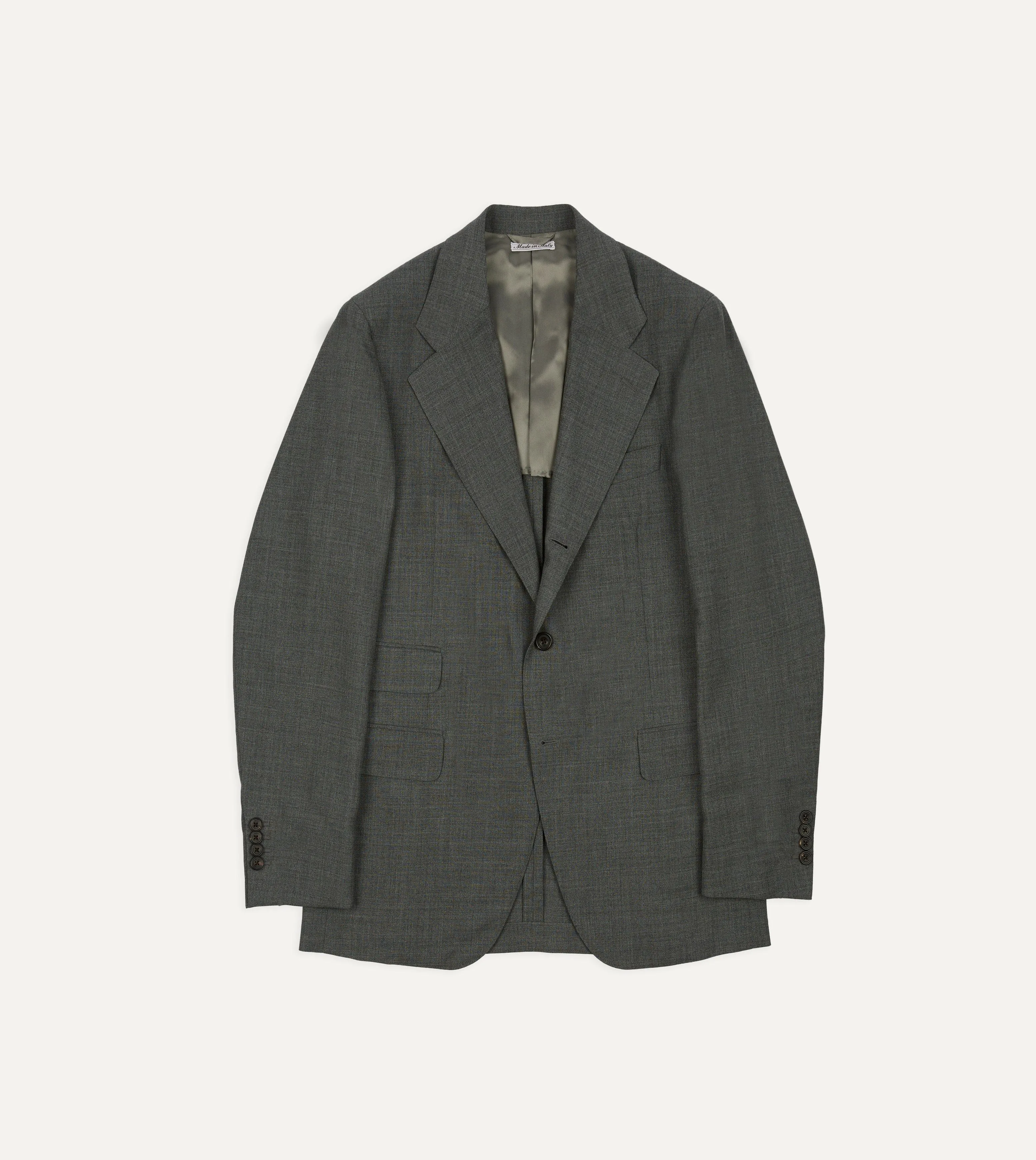 Light Grey Fresco Lite® Wool Tailored Jacket sold by Drake's London