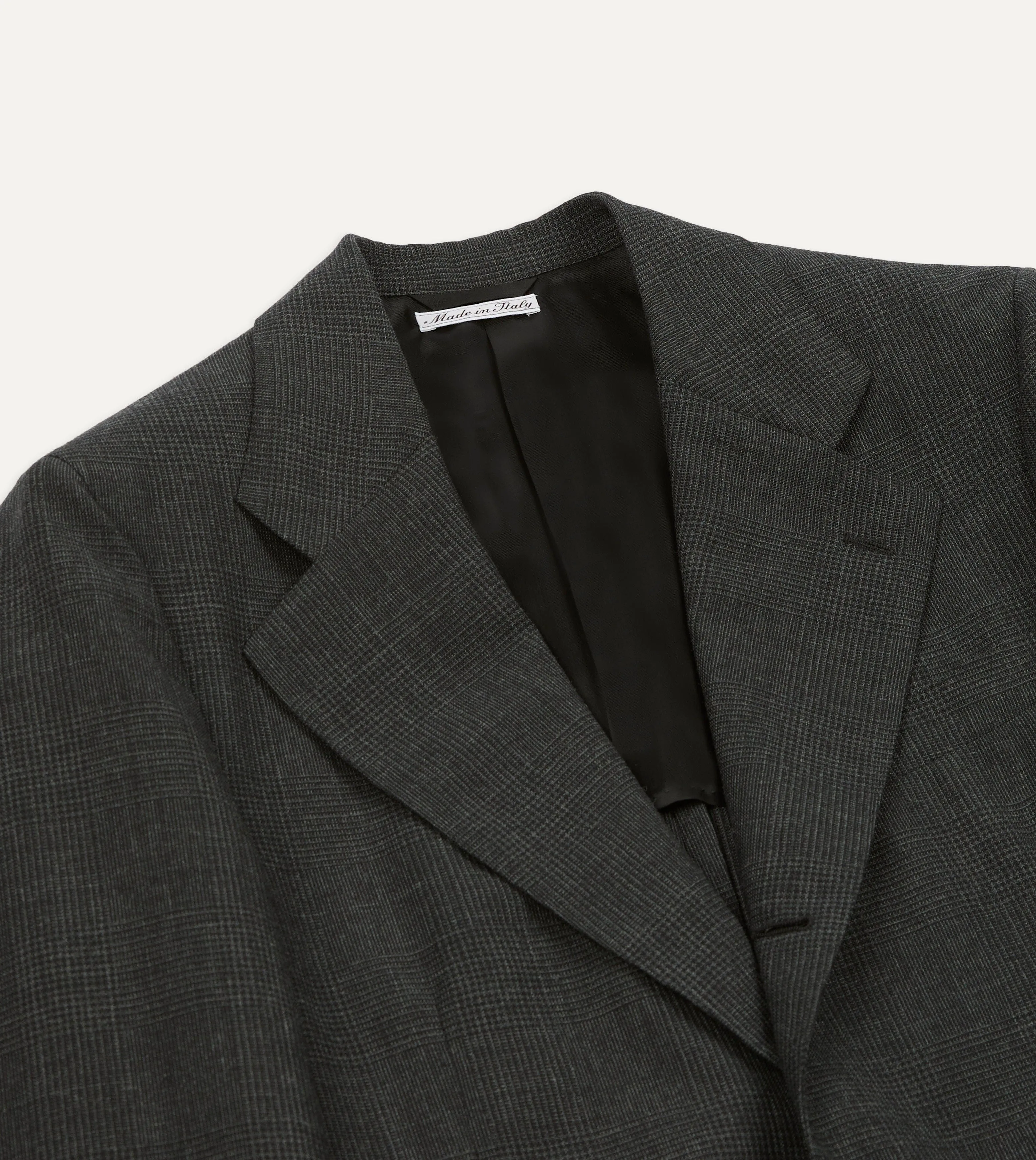 Grey Prince of Wales Check Fresco® Wool Tailored Jacket sold by Drake's London product image thumbnail 3