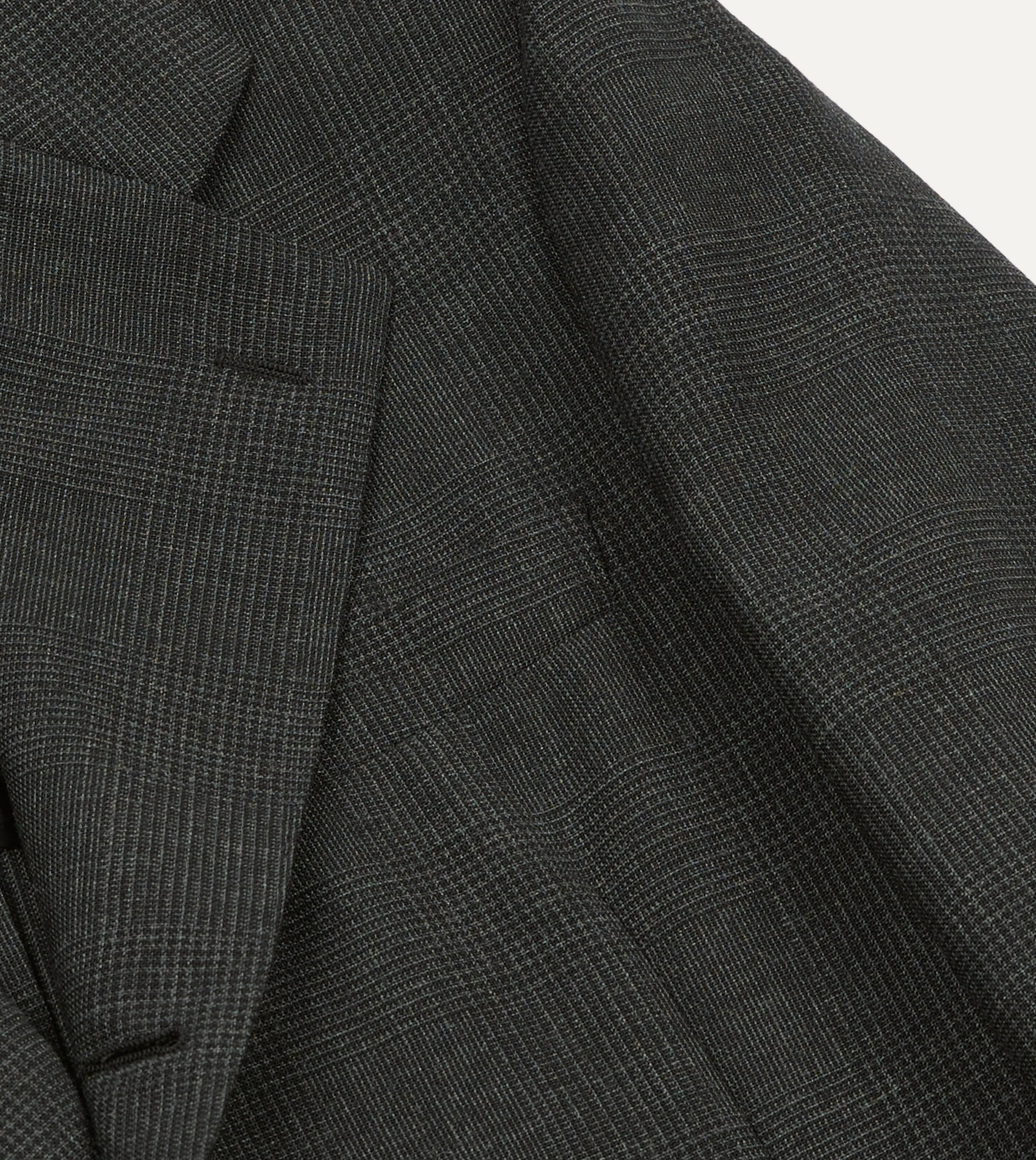 Grey Prince of Wales Check Fresco® Wool Tailored Jacket sold by Drake's London product image thumbnail 4