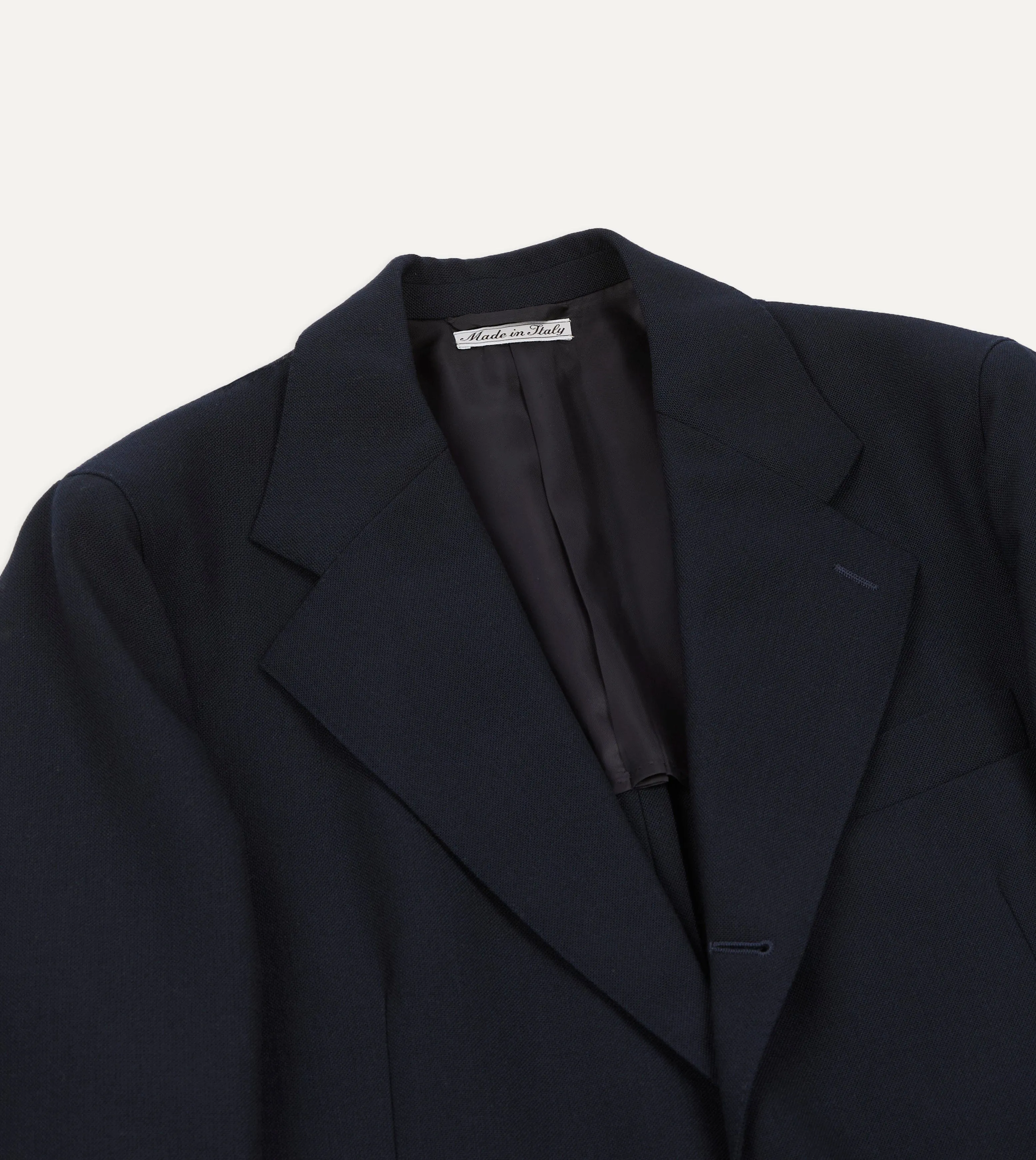 Navy Fresco® Wool Tailored Jacket sold by Drake's London product image thumbnail 3
