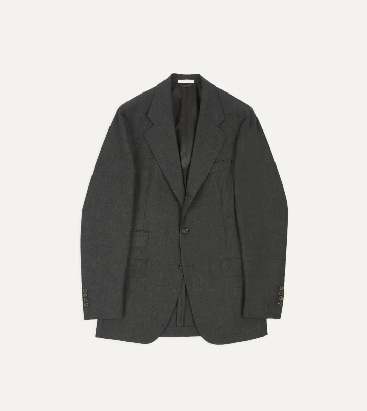 Grey Fresco® Wool Tailored Jacket made by Drake's London