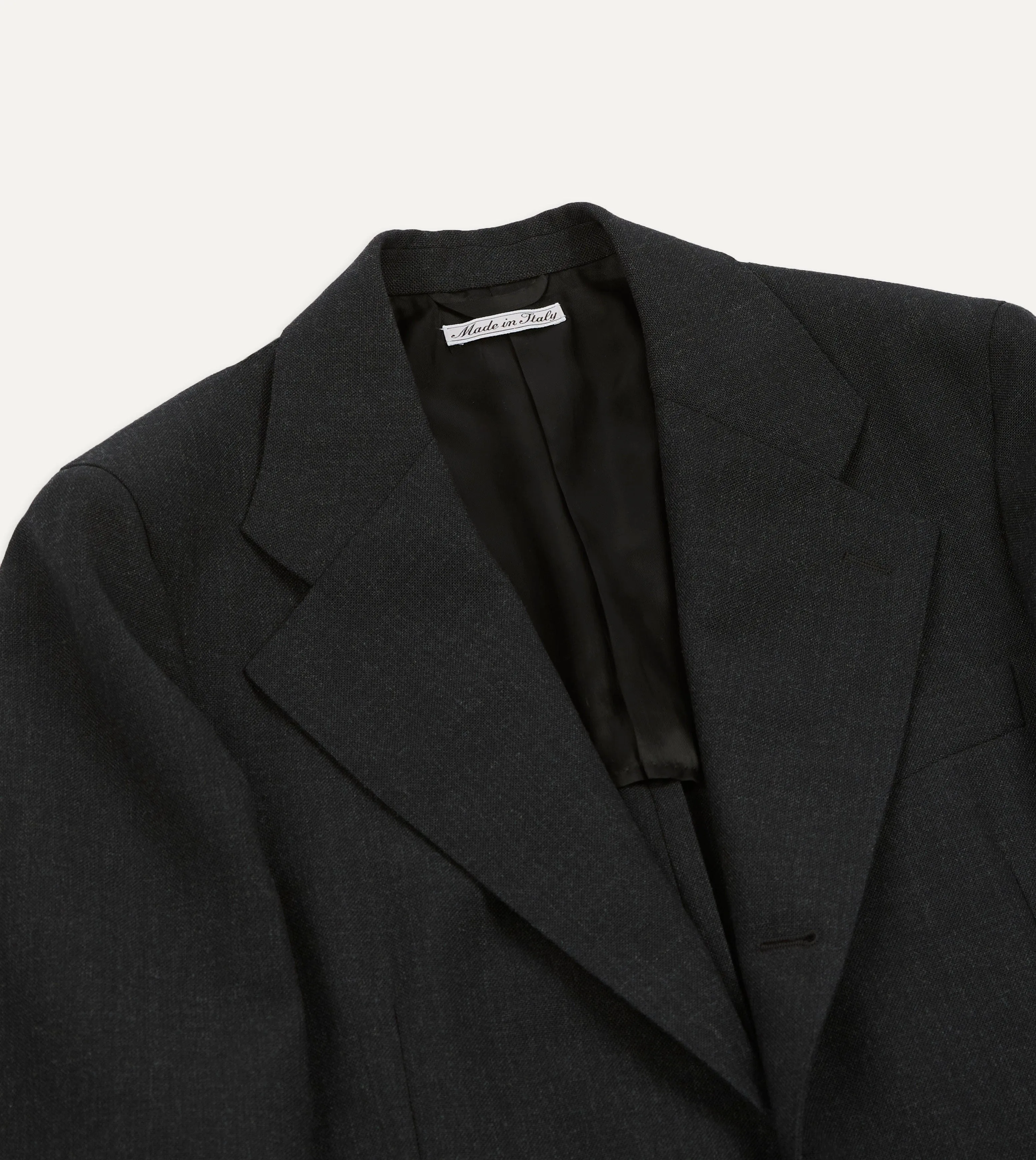 Charcoal Fresco® Wool Tailored Jacket sold by Drake's London product image thumbnail 3