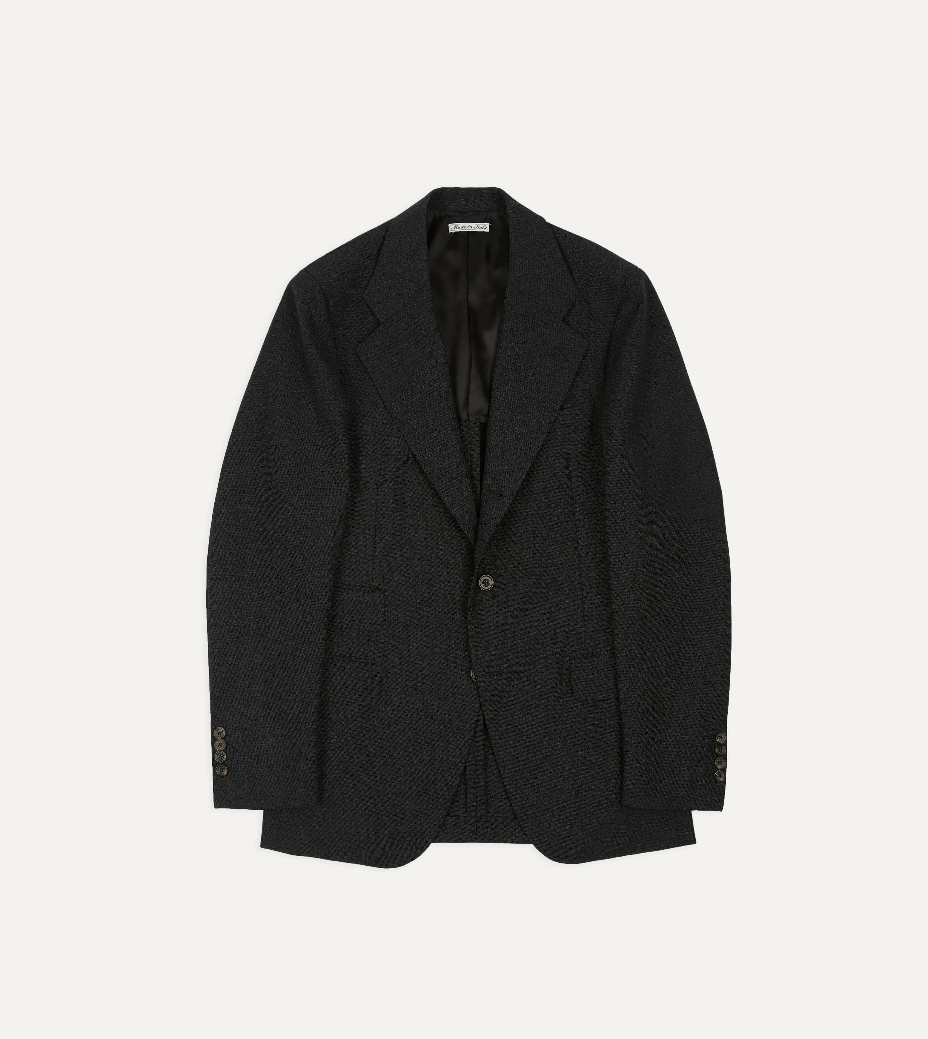 Charcoal Fresco® Wool Tailored Jacket sold by Drake's London