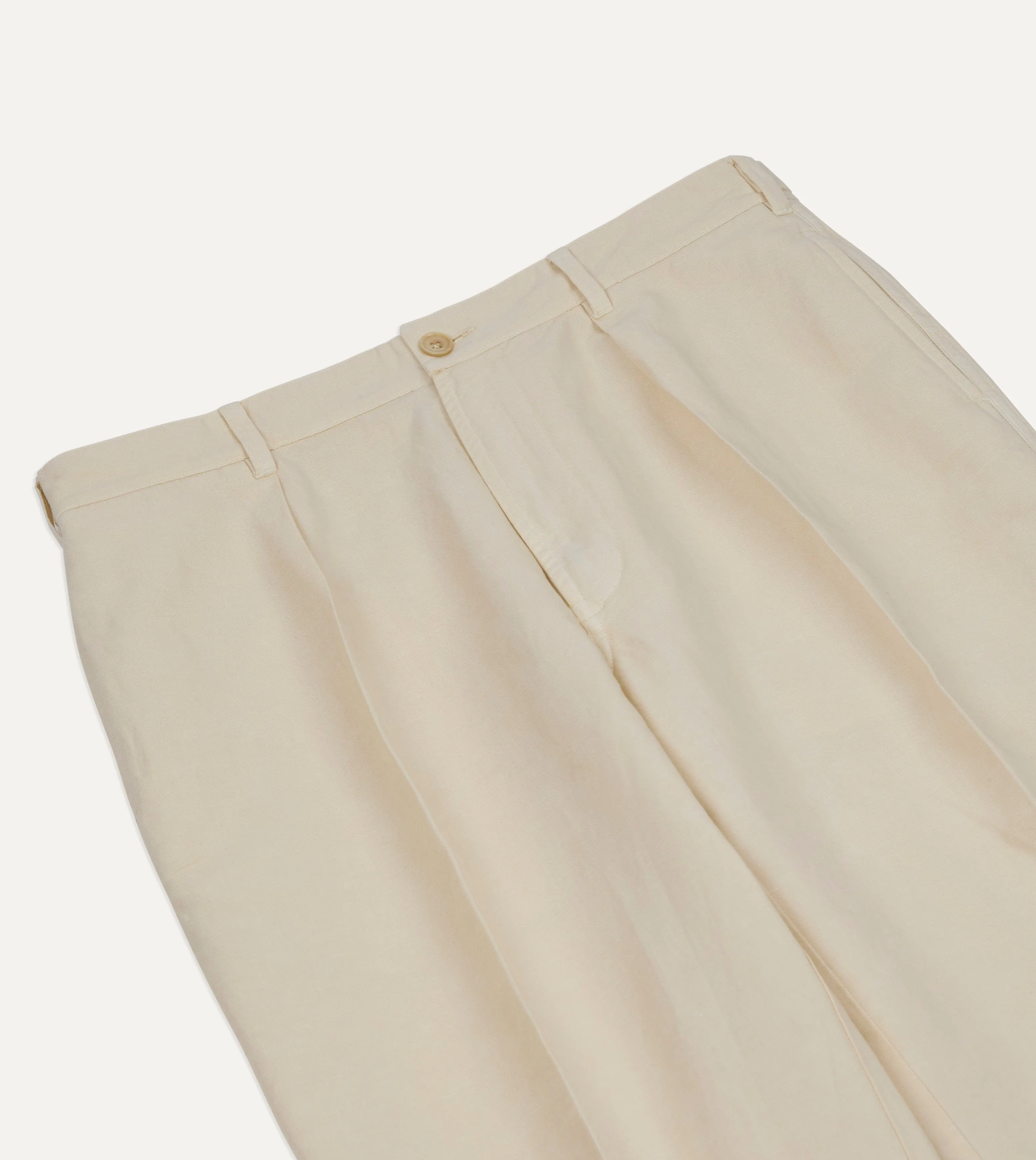 Ecru Cotton-Linen Games Trouser sold by Drake's London product image thumbnail 4