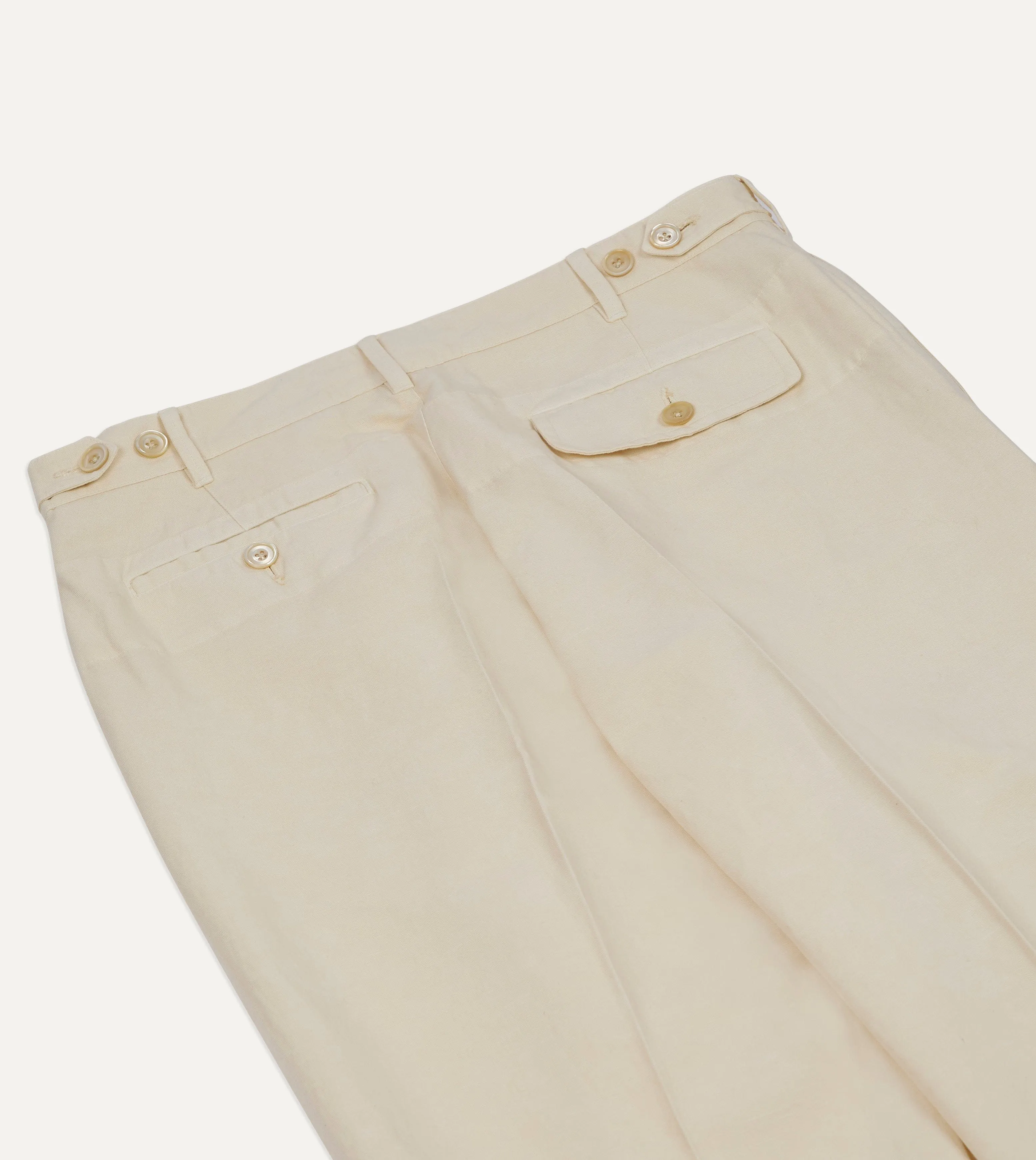 Ecru Cotton-Linen Games Trouser sold by Drake's London product image thumbnail 5