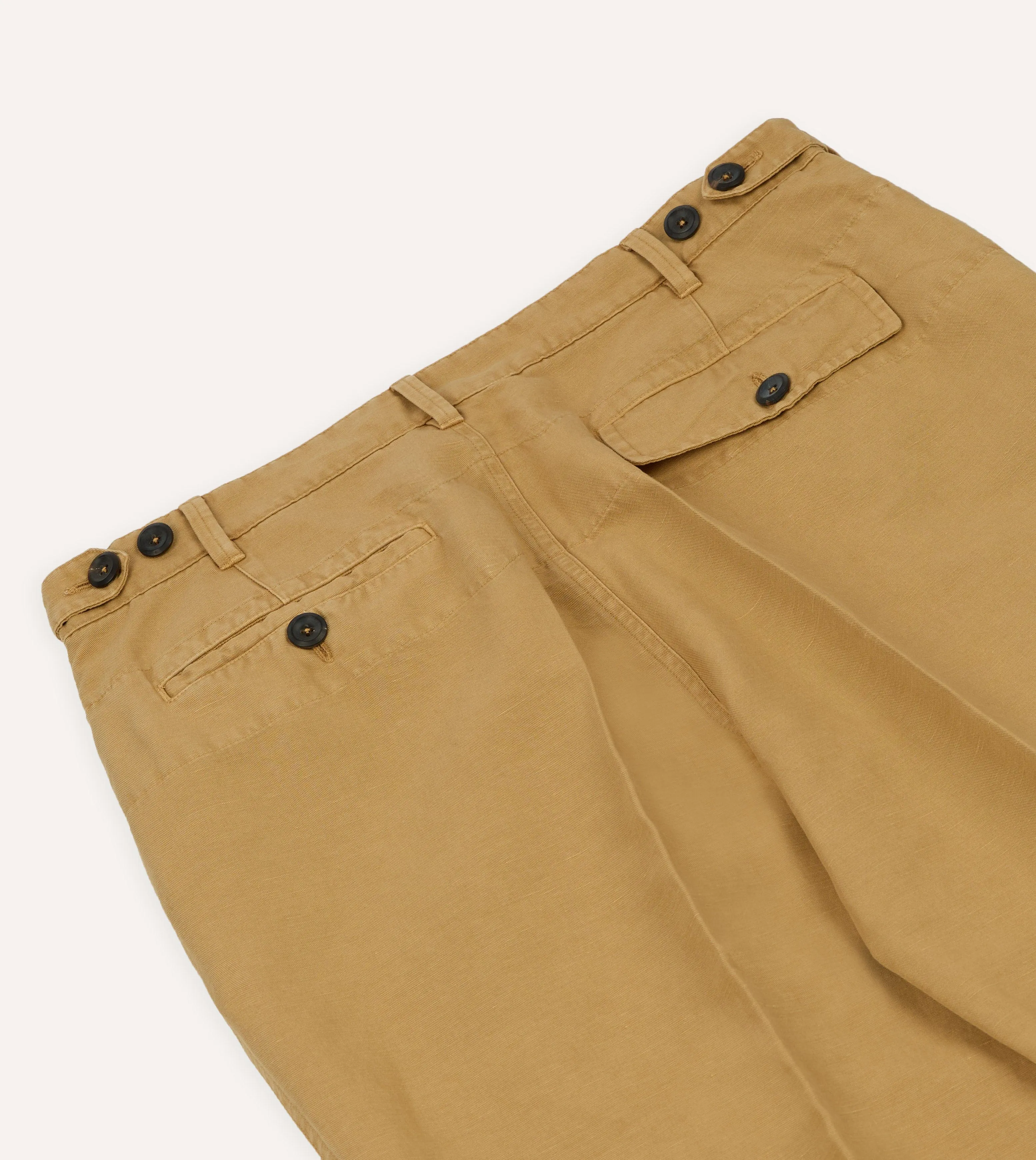 Sand Cotton-Linen Games Trouser sold by Drake's London product image thumbnail 5