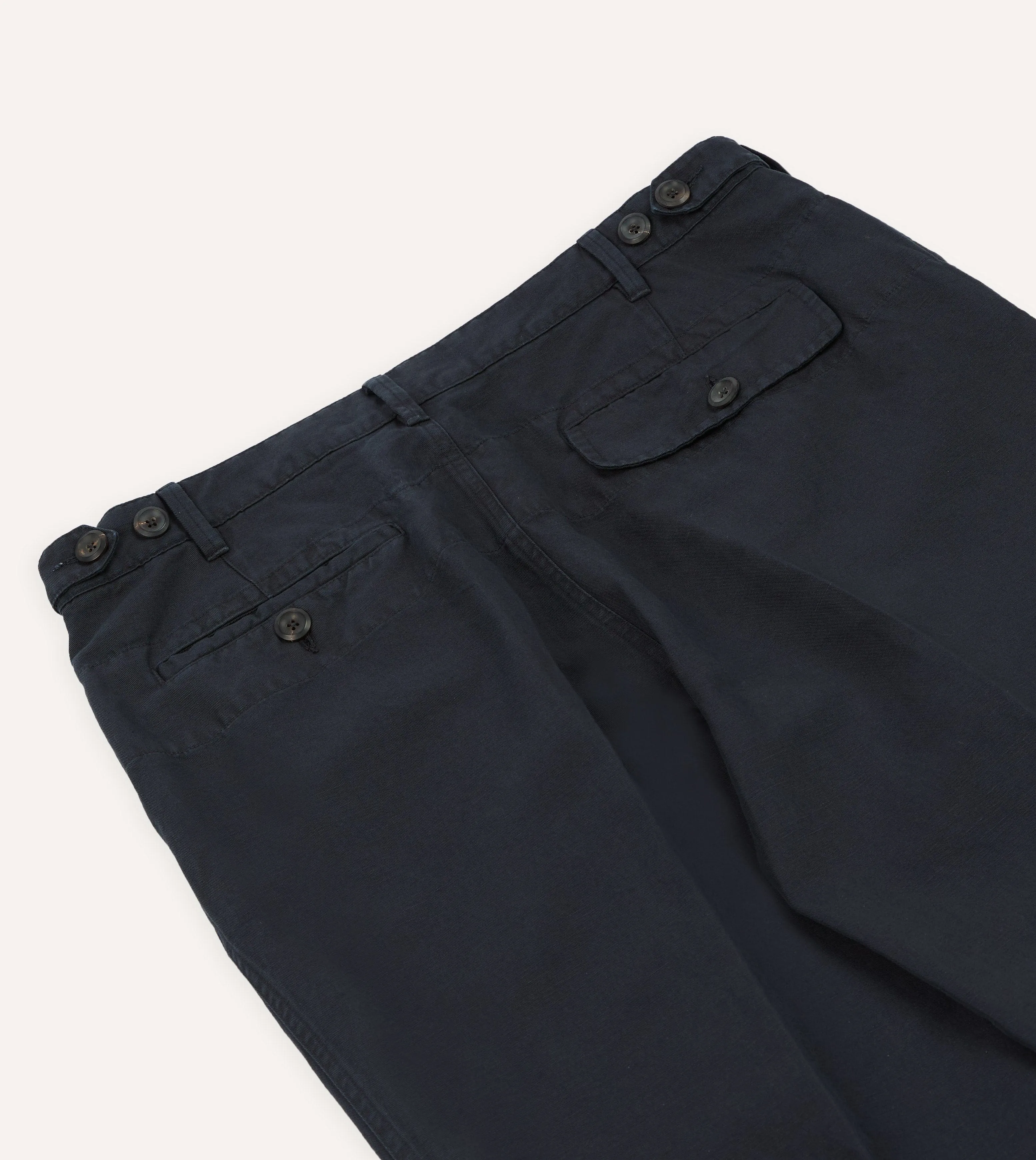 Navy Cotton-Linen Games Trouser sold by Drake's London product image thumbnail 5
