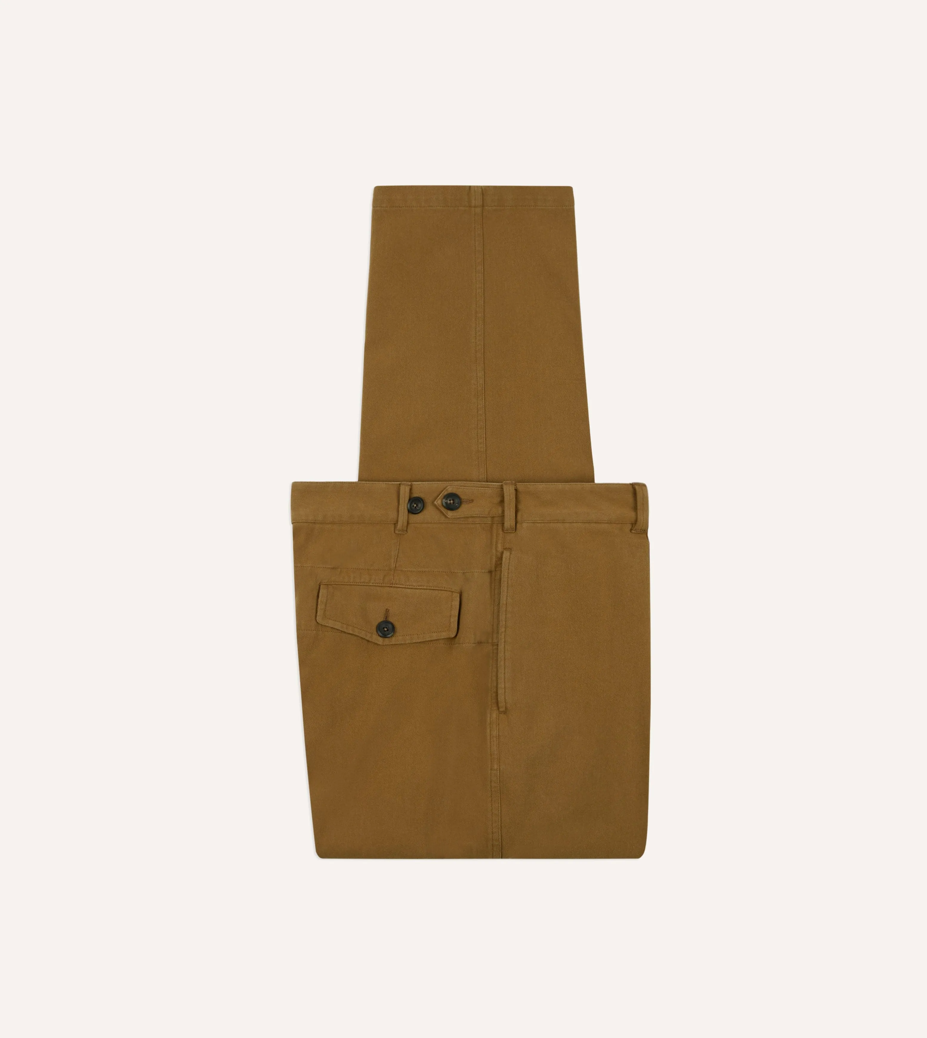 Camel Cotton Twill Field Games Trouser sold by Drake's London