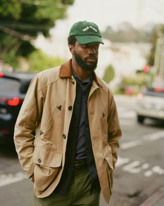 Light Brown Cotton Gabardine Barn Jacket made by Drake's London