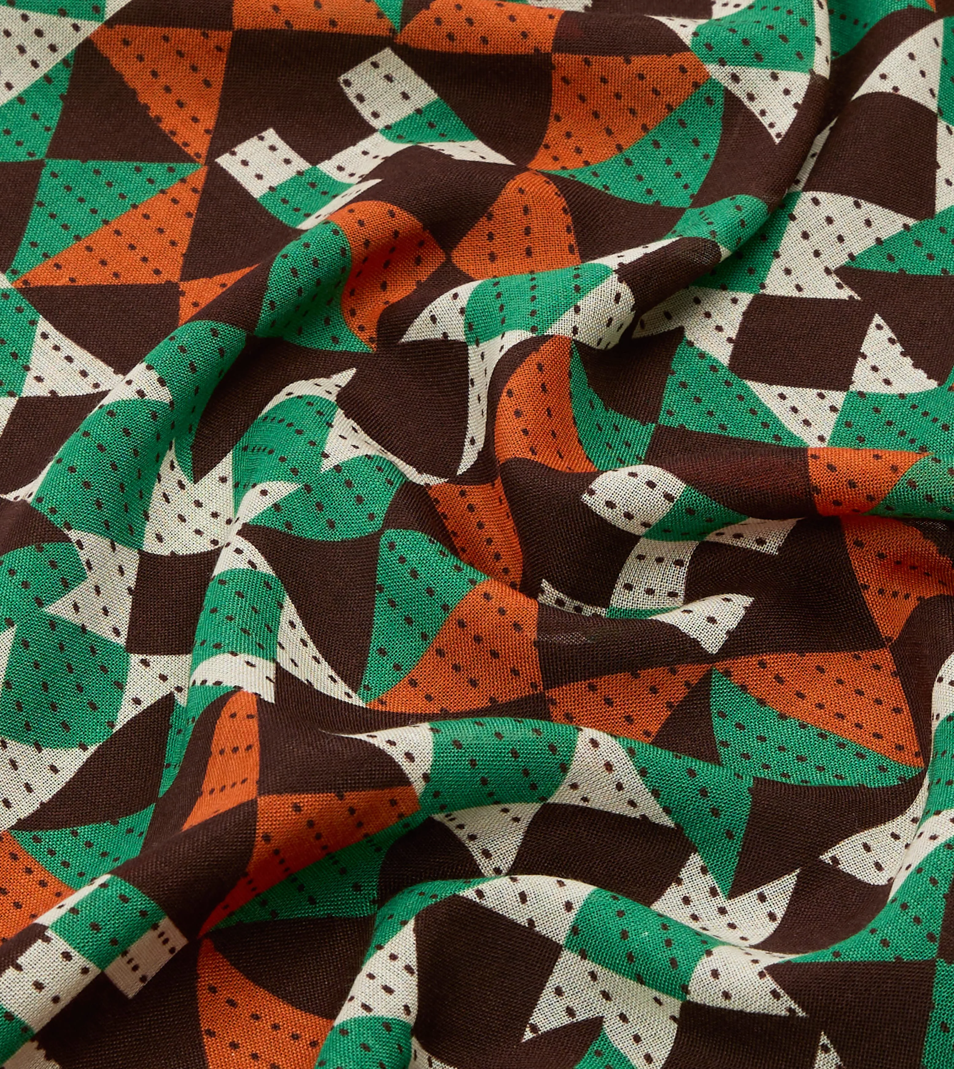 Brown Patchwork Print Wool-Silk Bandana sold by Drake's London product image thumbnail 2