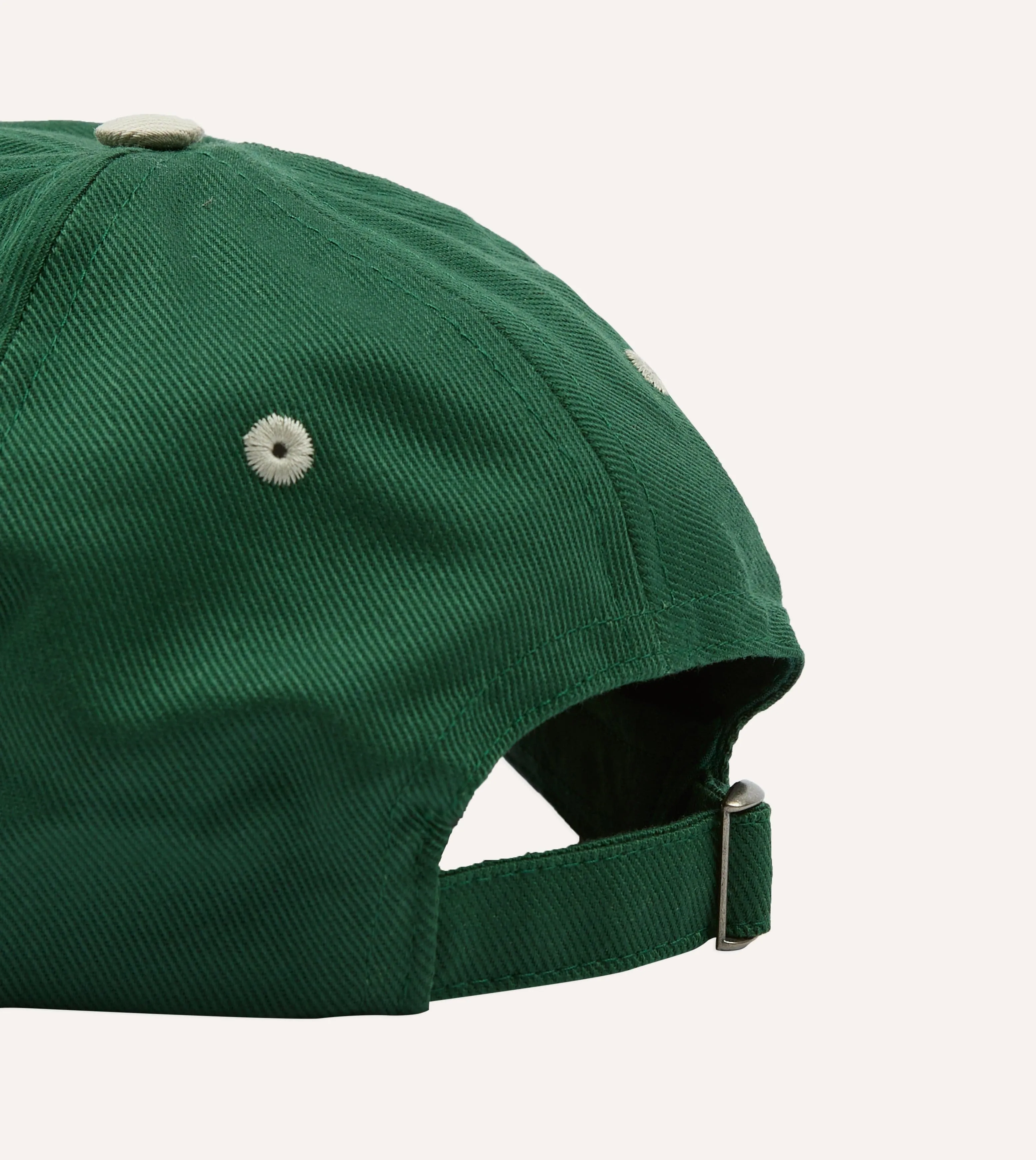 Green and Ecru 'Charivari' Cotton Twill Baseball Cap sold by Drake's London product image thumbnail 2
