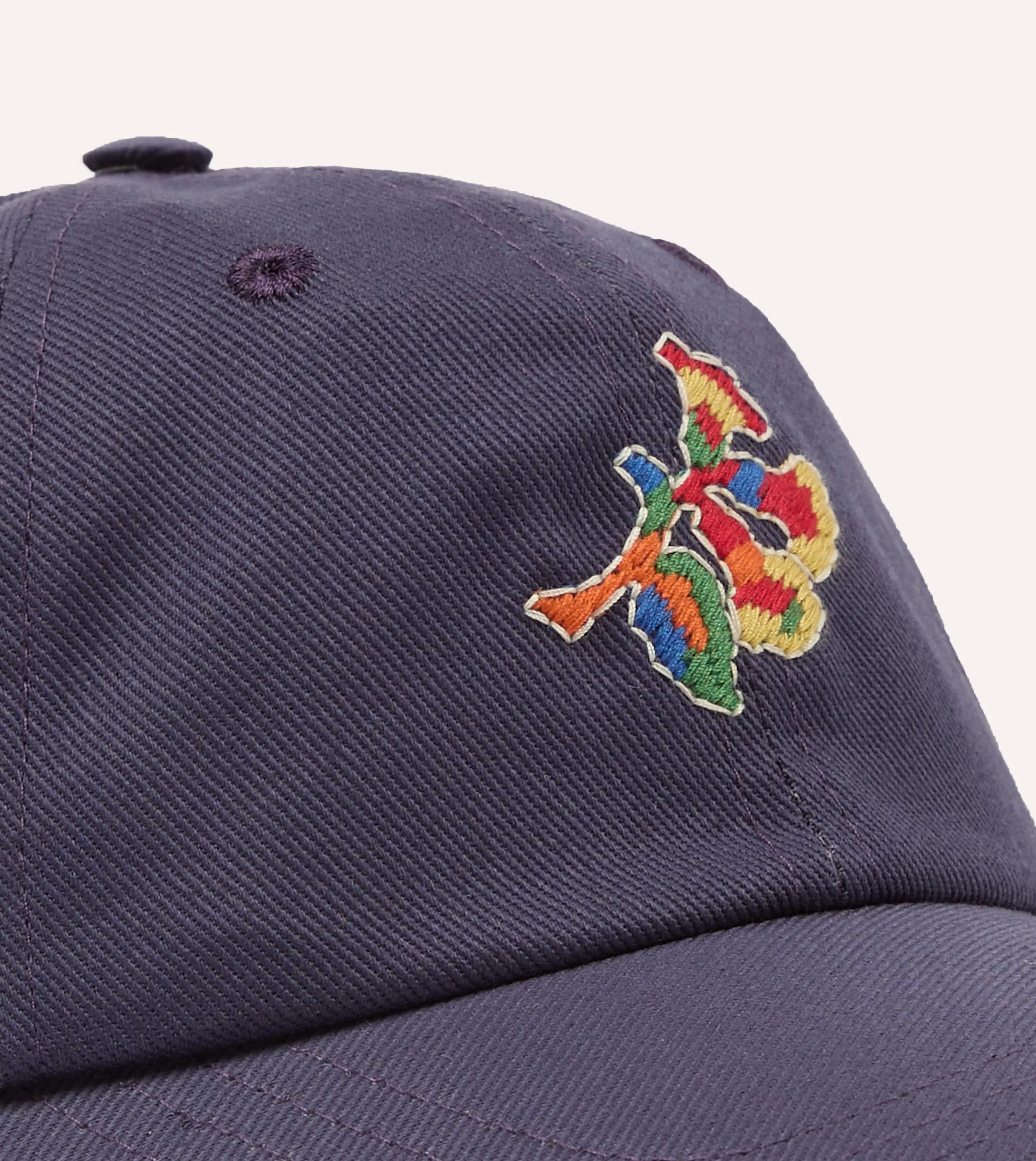 Navy 'Tapisserie' Cotton Twill Baseball Cap sold by Drake's London product image thumbnail 3