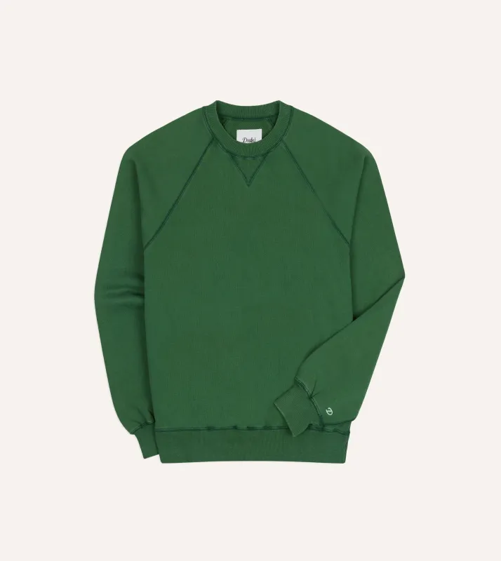 Green Cotton-Hemp Raglan Sweatshirt made by Drake's London