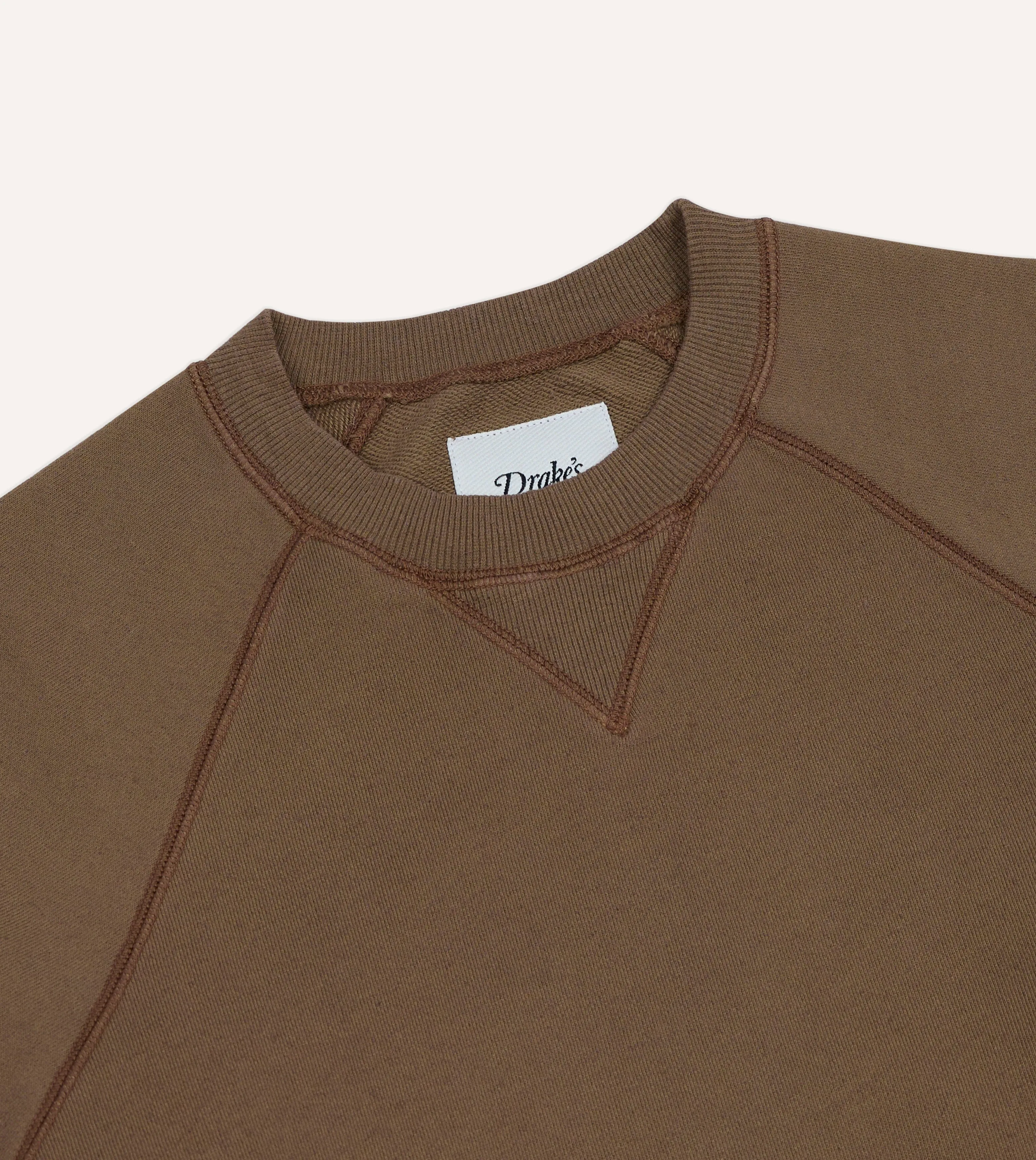 Brown Cotton-Hemp Raglan Sweatshirt sold by Drake's London product image thumbnail 3