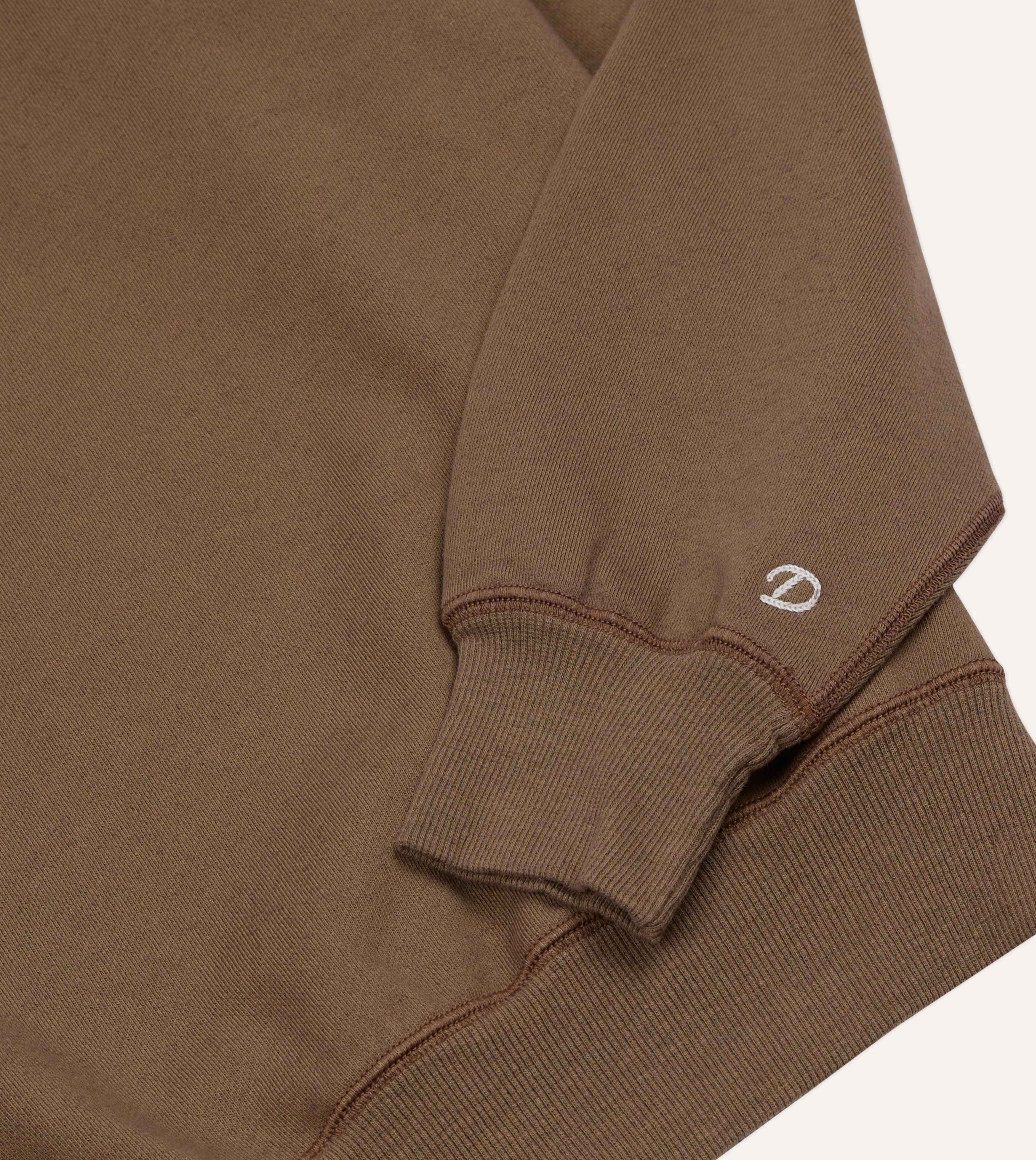 Brown Cotton-Hemp Raglan Sweatshirt sold by Drake's London product image thumbnail 4