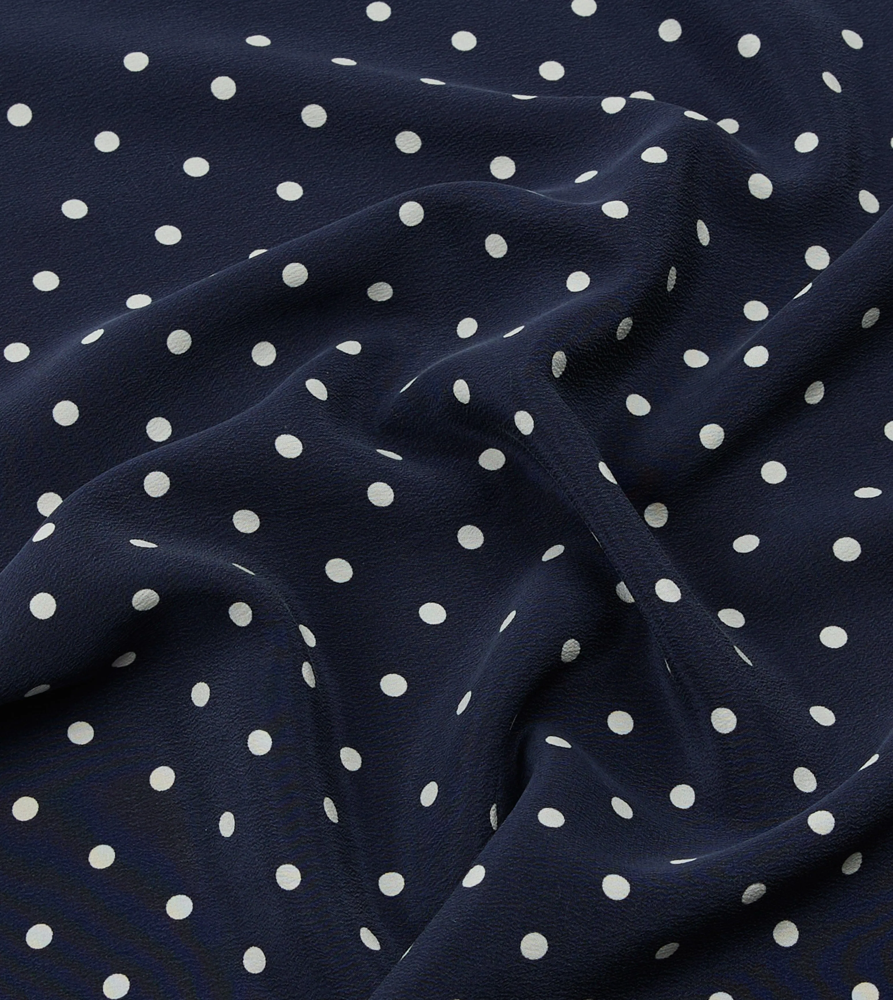 Navy Polka Dot Print Silk Pocket Square sold by Drake's London product image thumbnail 2