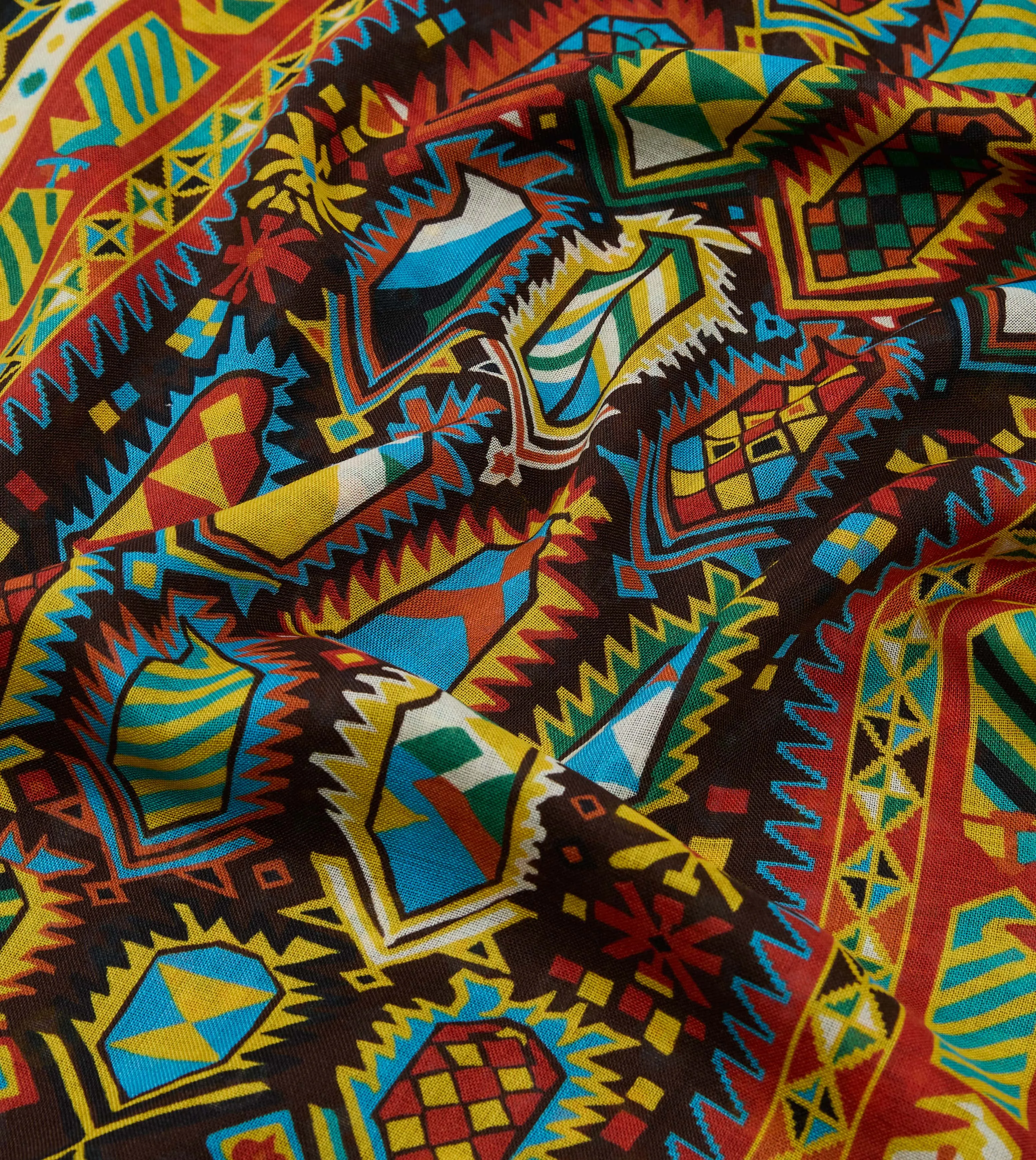 Brown Rug Print Tubular Wool-Silk Scarf sold by Drake's London product image thumbnail 2