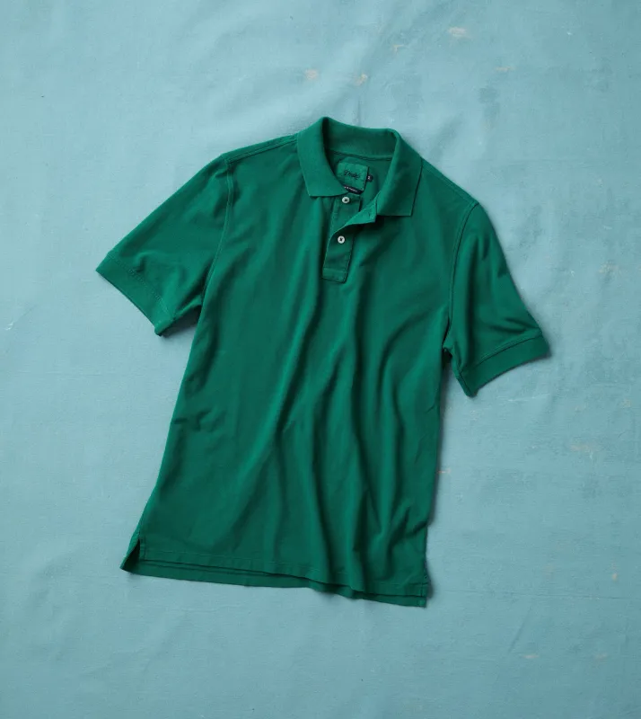 Green Piqué Cotton Polo Shirt made by Drake's London