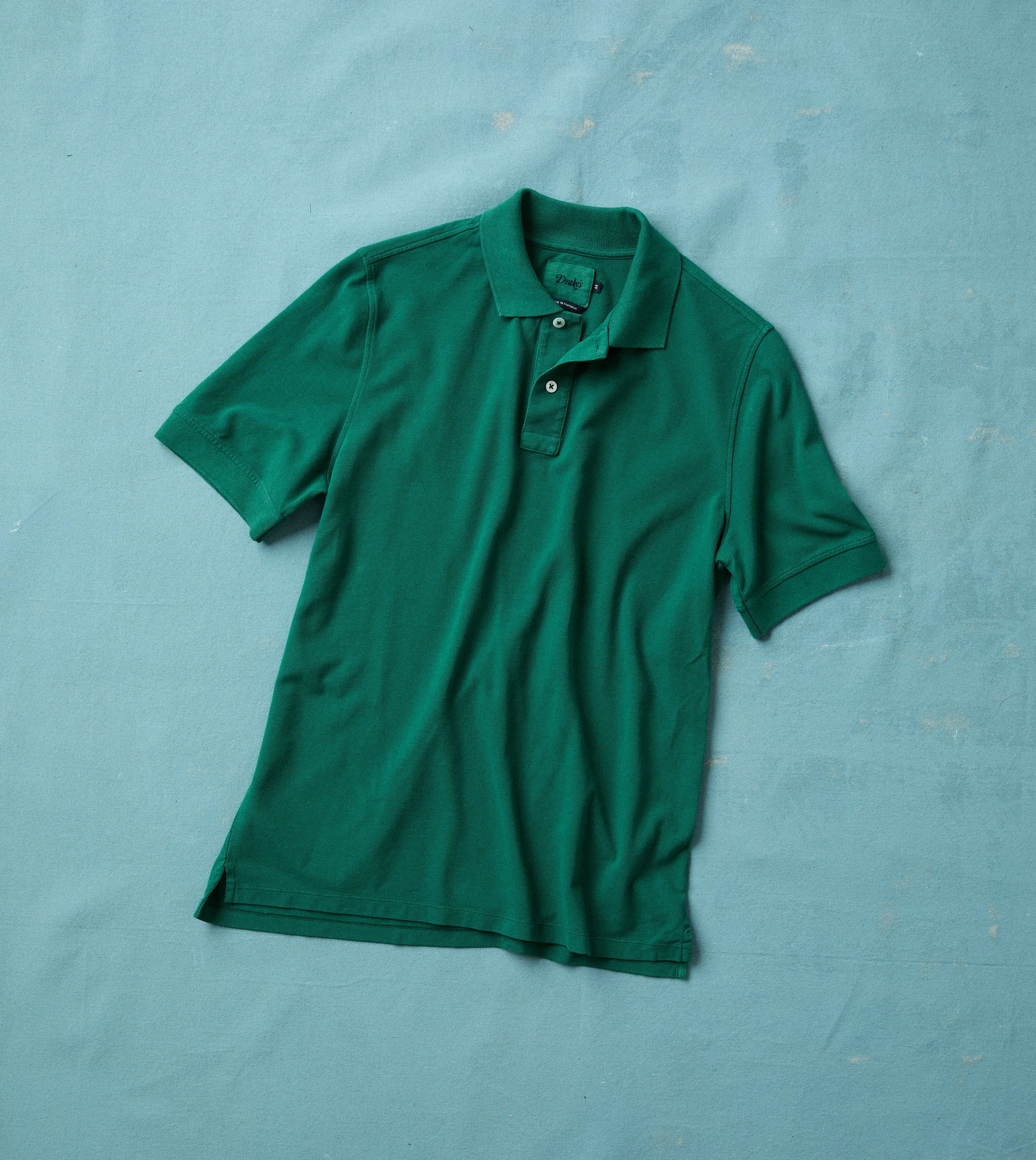 Green Piqué Cotton Polo Shirt sold by Drake's London