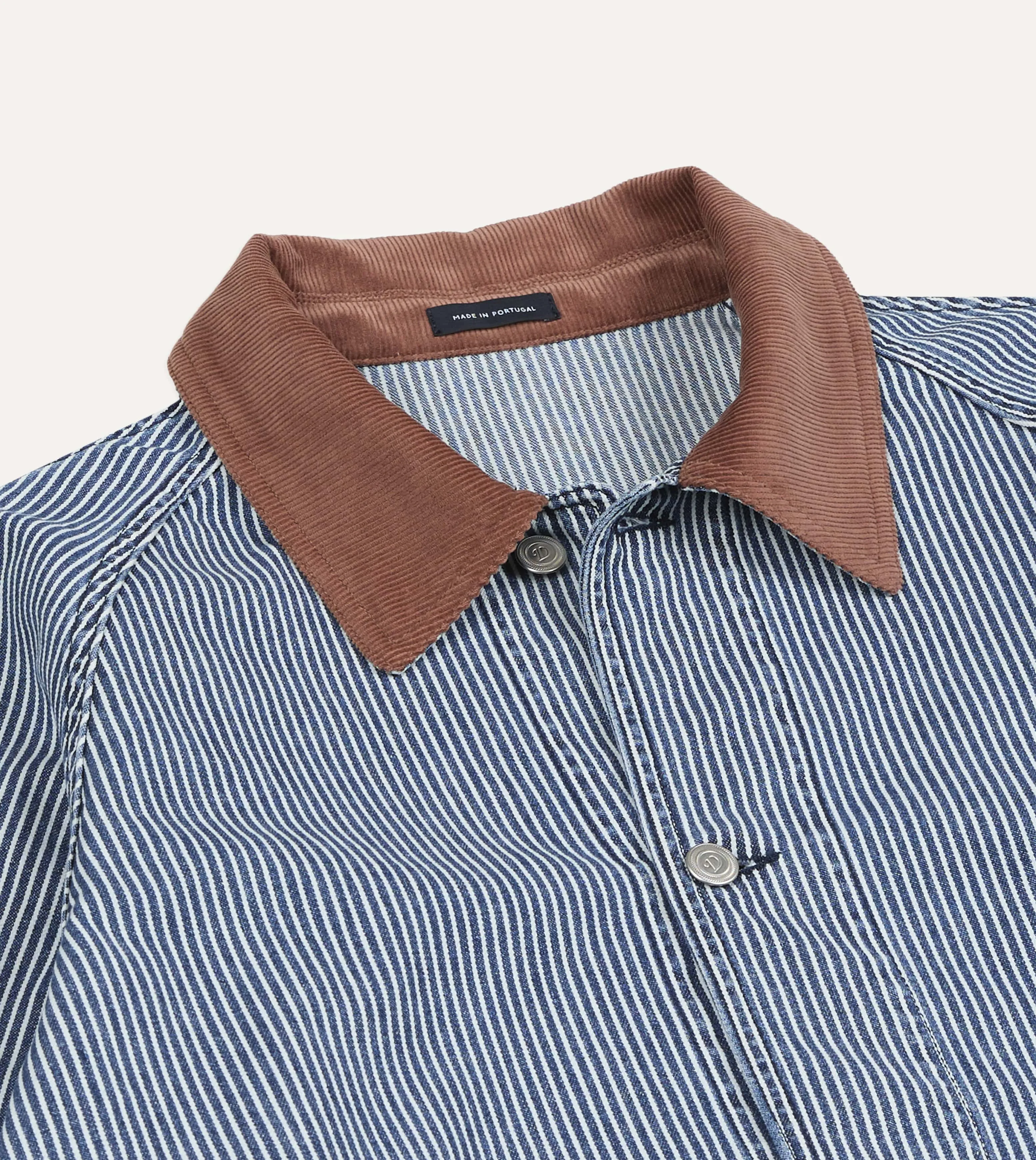 Indigo Stripe Denim Field Jacket sold by Drake's London product image thumbnail 3