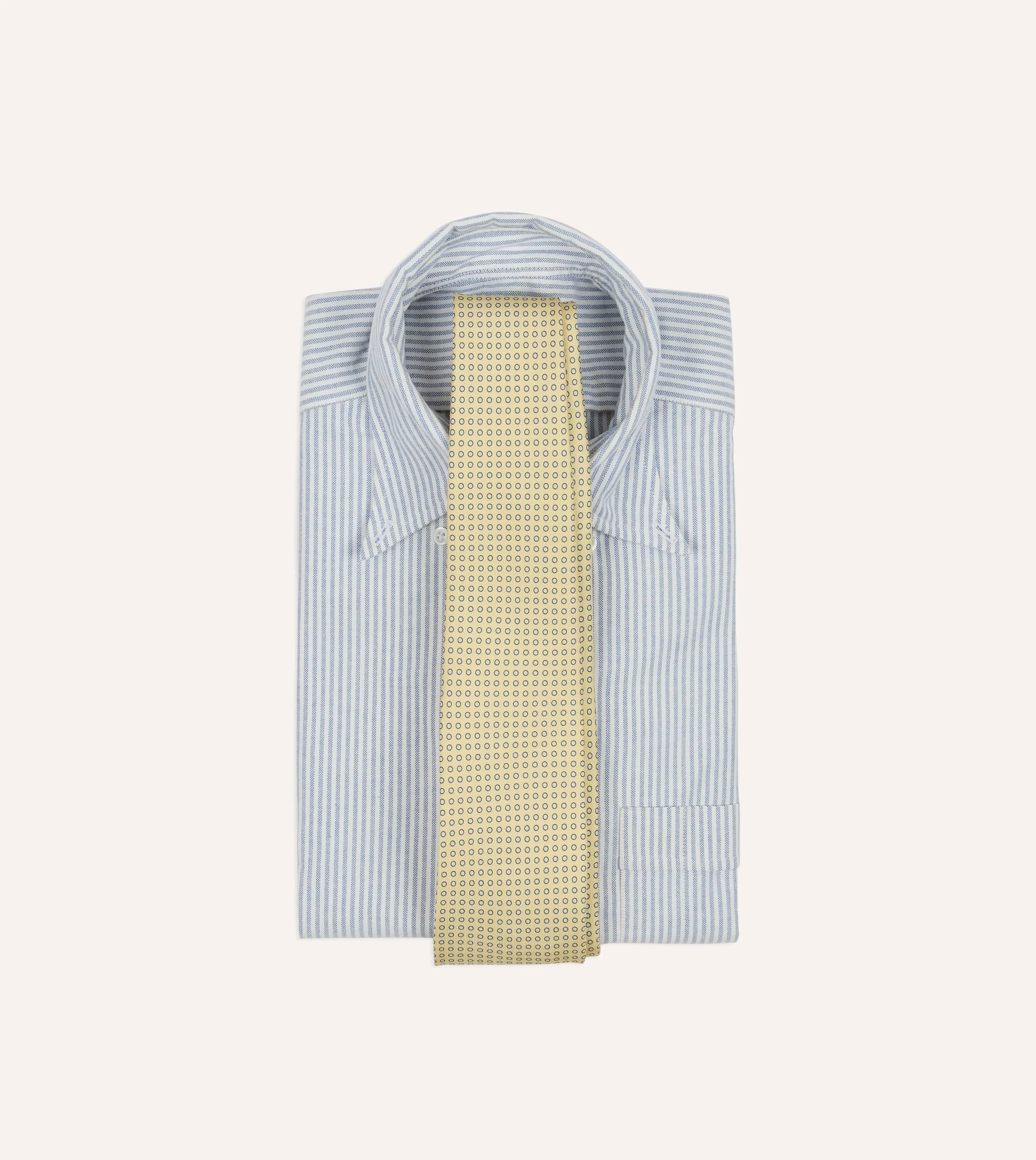 Yellow Mini Circle Print Silk Self-Tipped Tie sold by Drake's London product image thumbnail 2