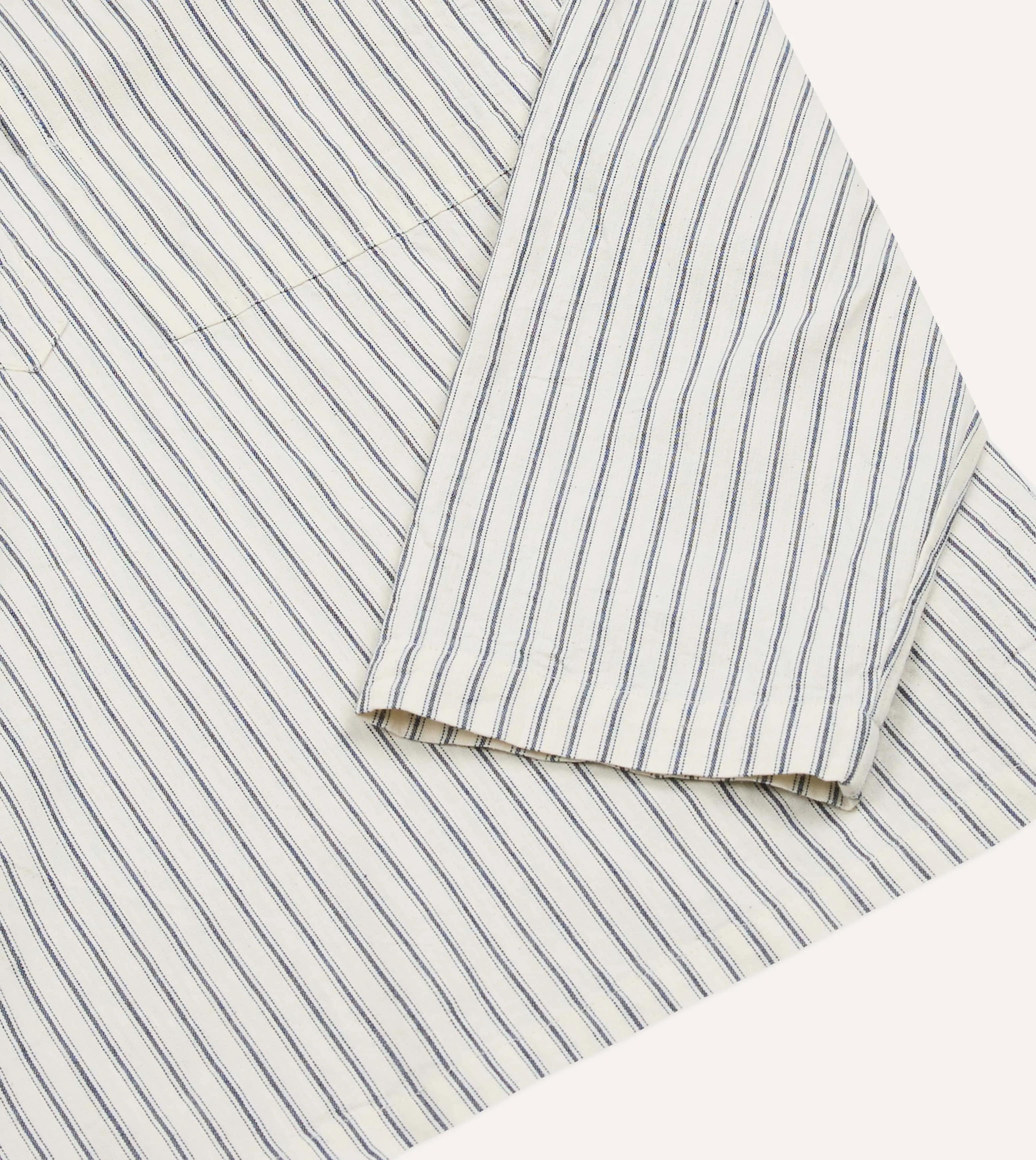 Indigo Stripe Cotton Mandarin Collar Popover Shirt sold by Drake's London product image thumbnail 4