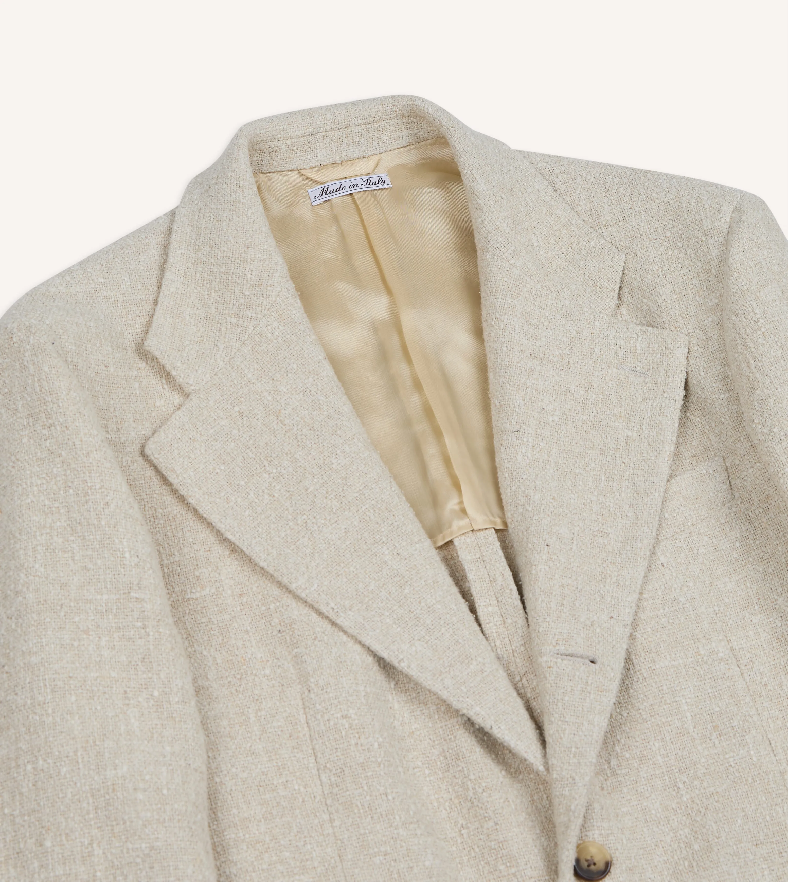 Ecru Silk-Canapa Tweed Blazer sold by Drake's London product image thumbnail 4