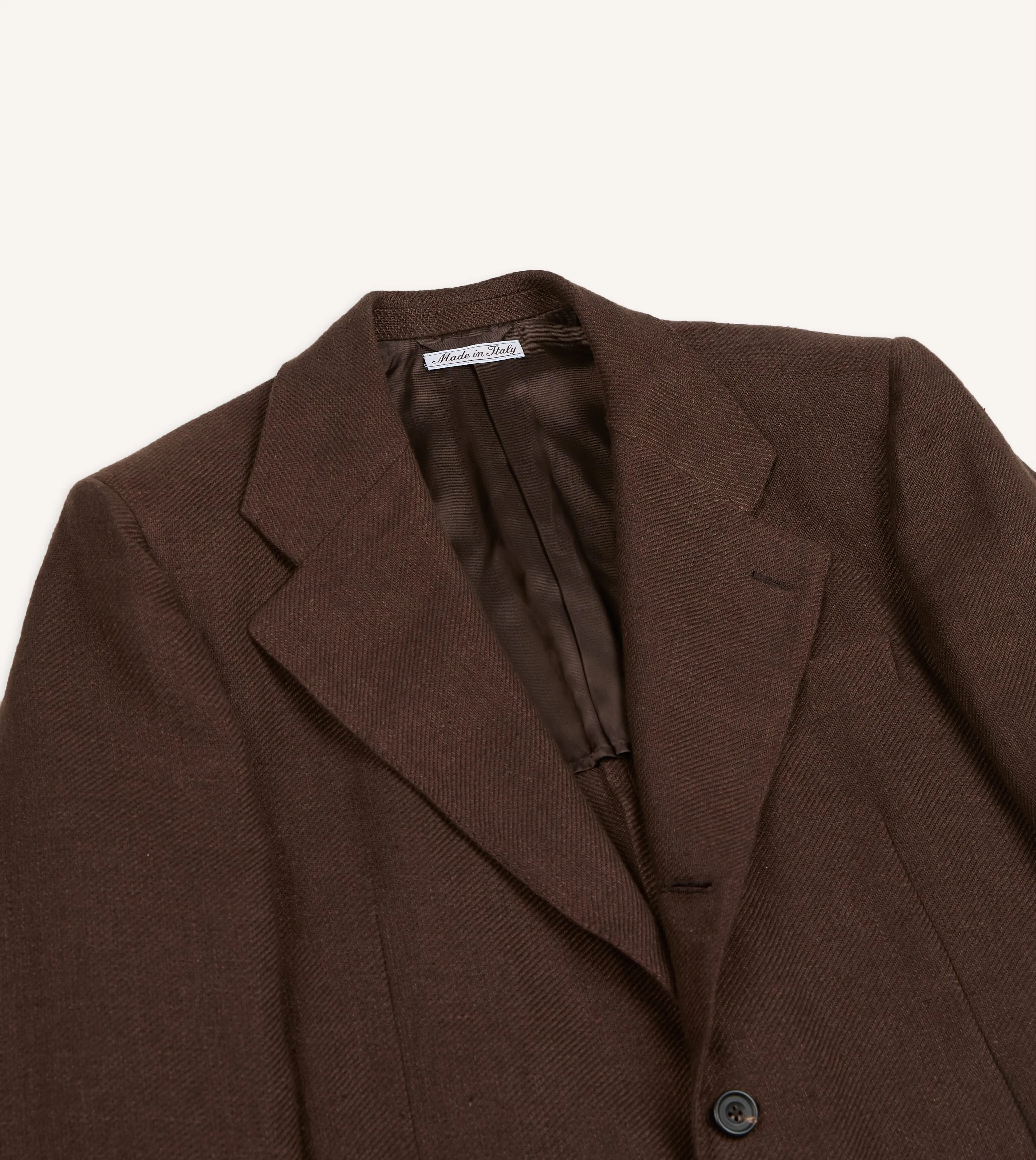 Brown Linen Blazer sold by Drake's London product image thumbnail 4