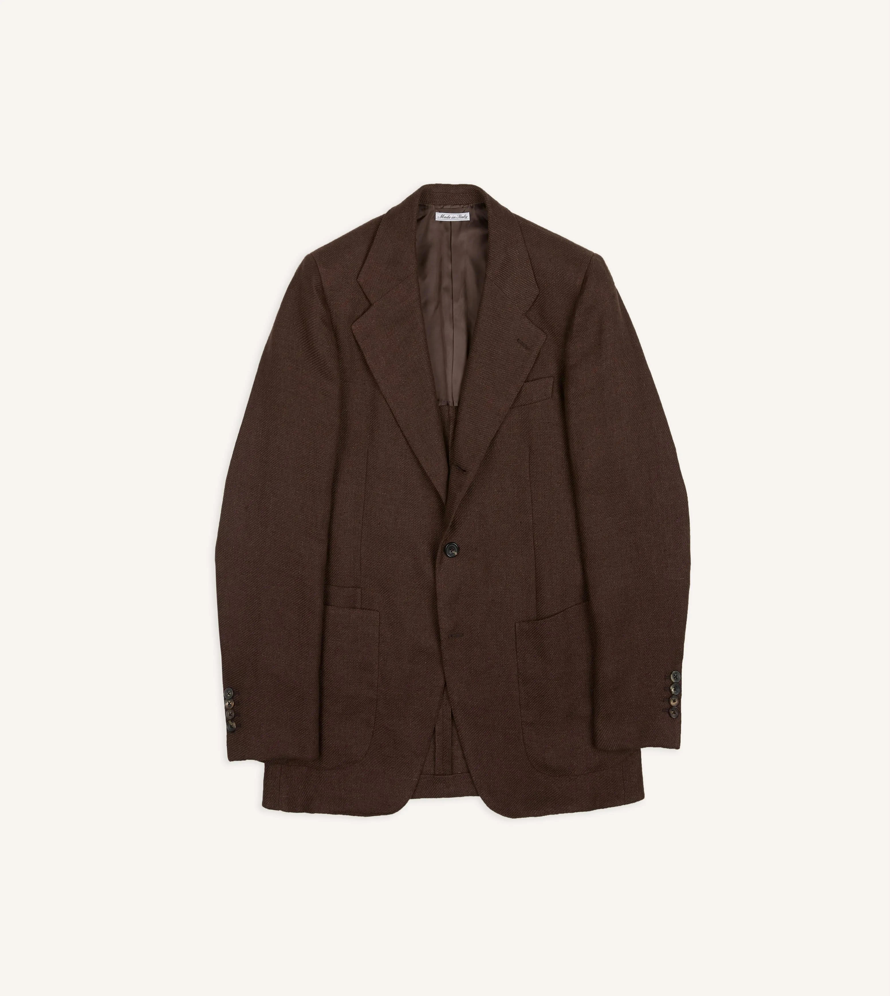 Brown Linen Blazer sold by Drake's London product image thumbnail 2