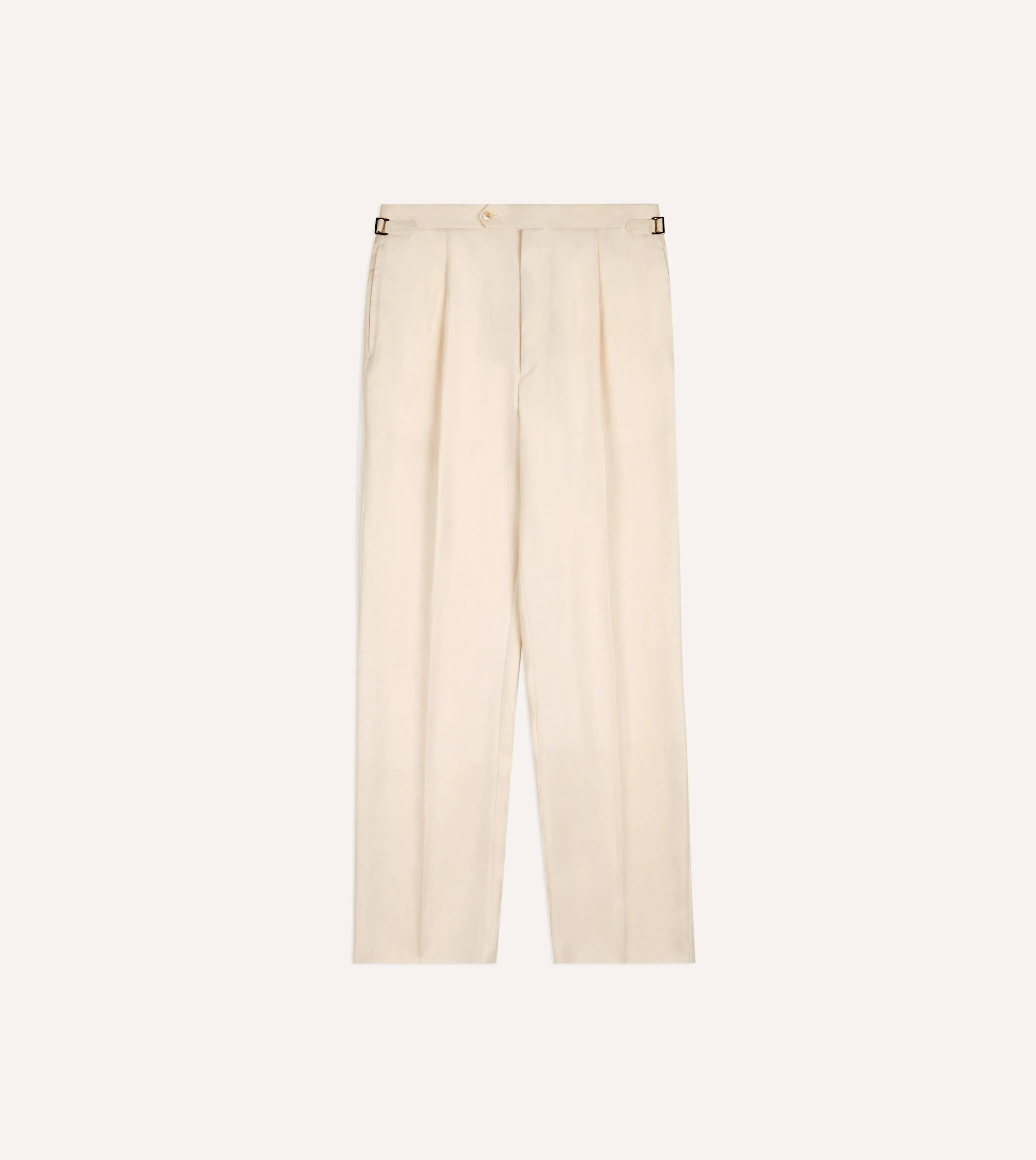 Ecru Ramie-Canapa Single-Pleat Trouser sold by Drake's London product image thumbnail 3