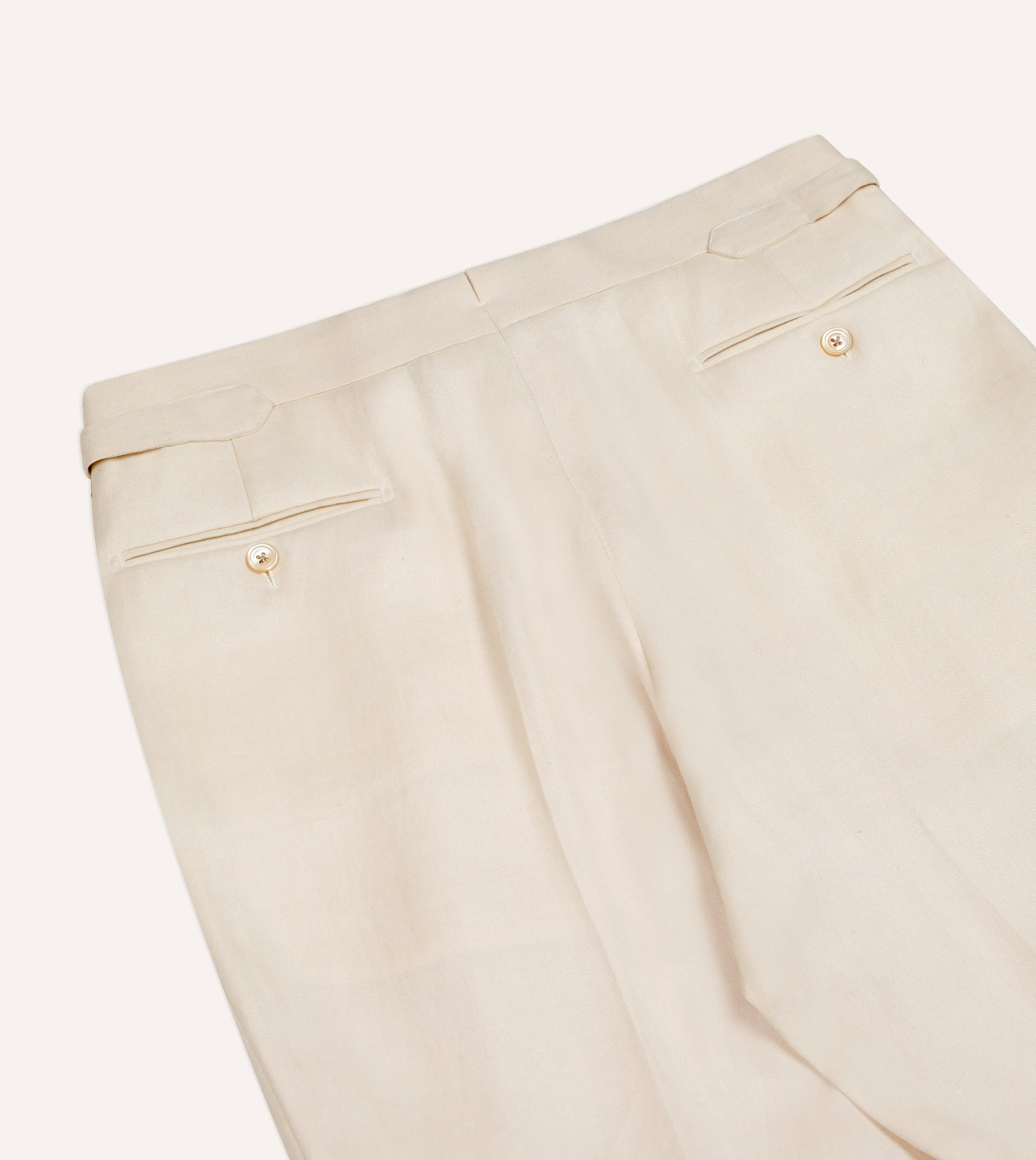 Ecru Ramie-Canapa Single-Pleat Trouser sold by Drake's London product image thumbnail 5
