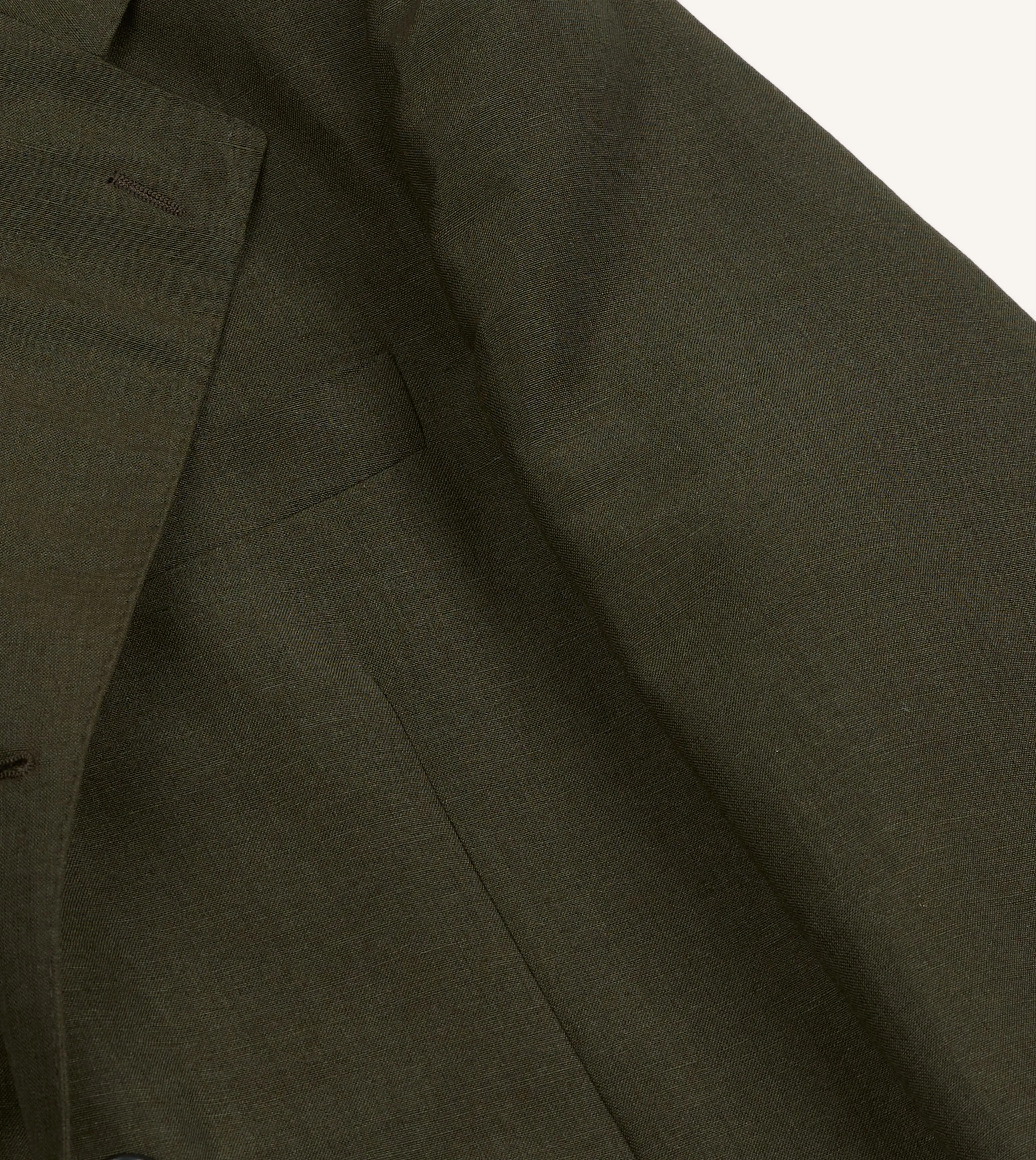 Khaki Green Linen-Wool Tailored Jacket sold by Drake's London product image thumbnail 4