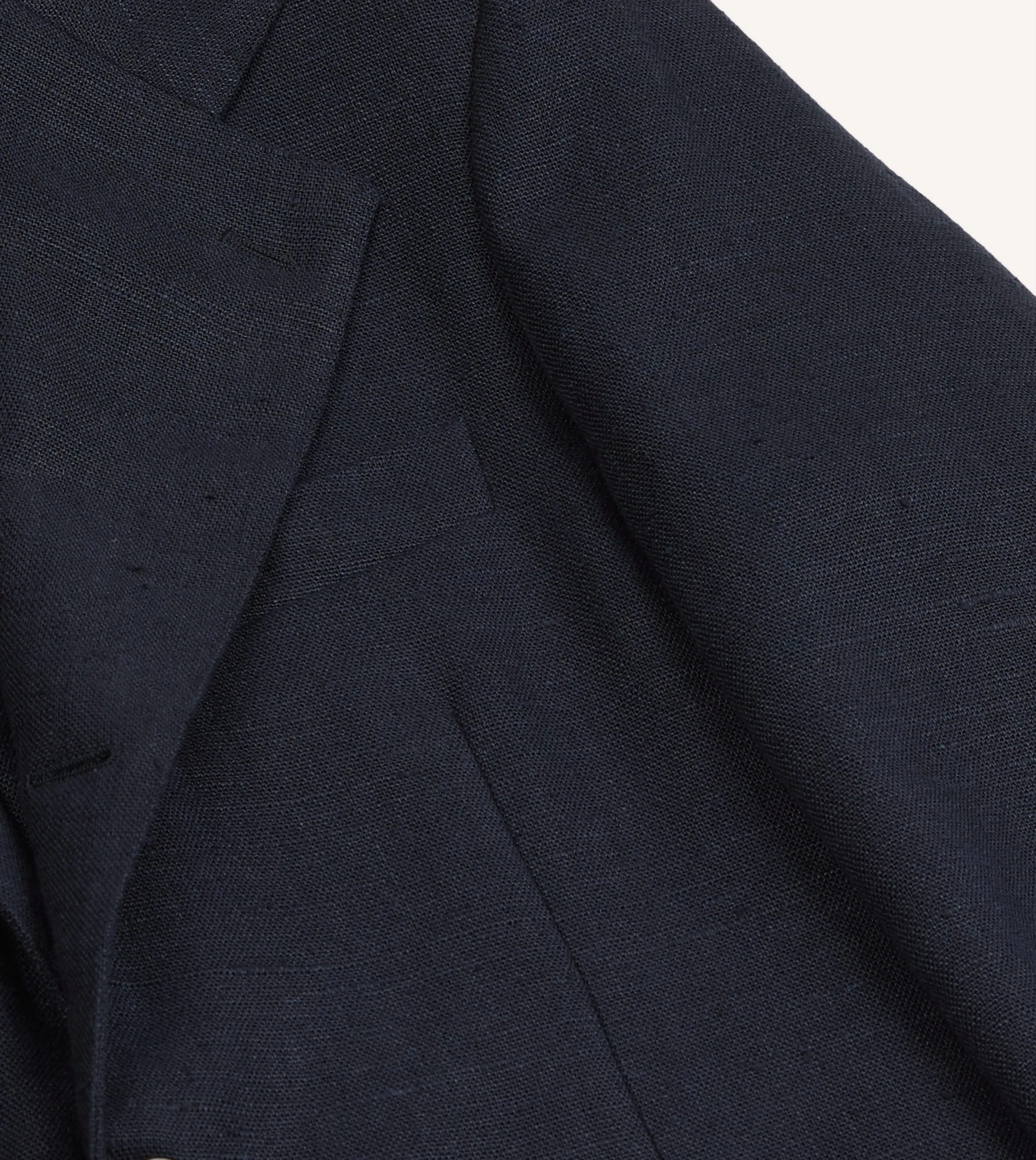 Navy Linen Tailored Jacket sold by Drake's London product image thumbnail 5