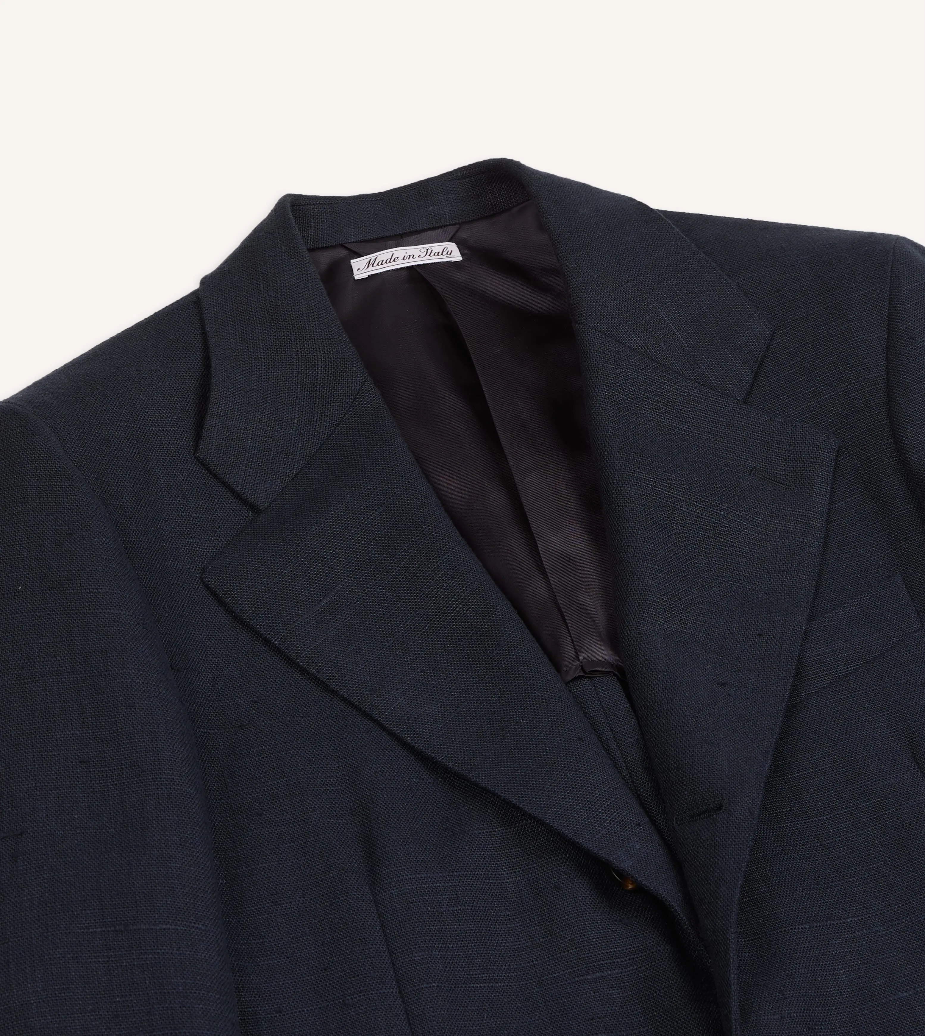 Navy Linen Tailored Jacket sold by Drake's London product image thumbnail 4