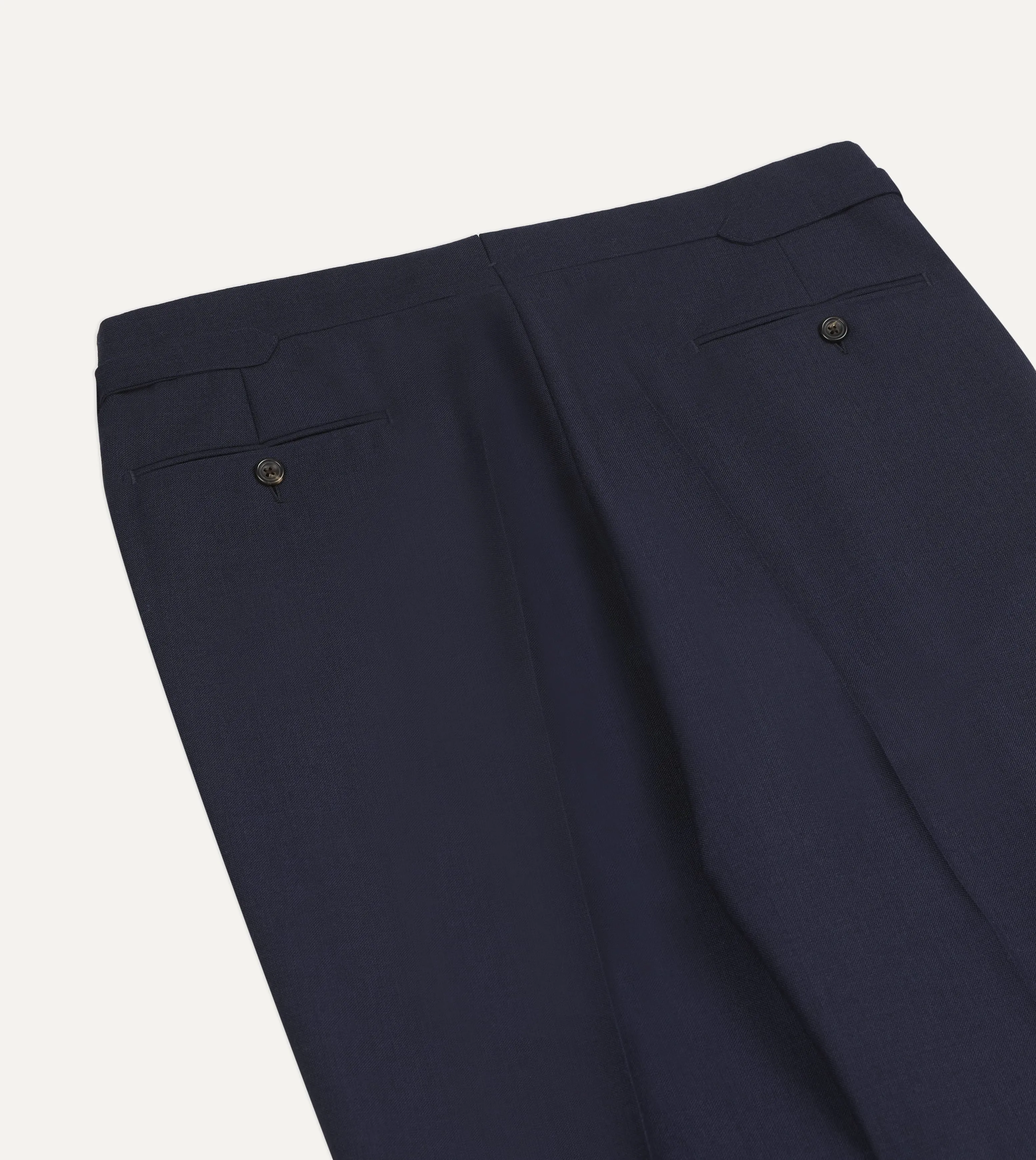 Navy Fresco® Wool Single-Pleat Trouser sold by Drake's London product image thumbnail 5