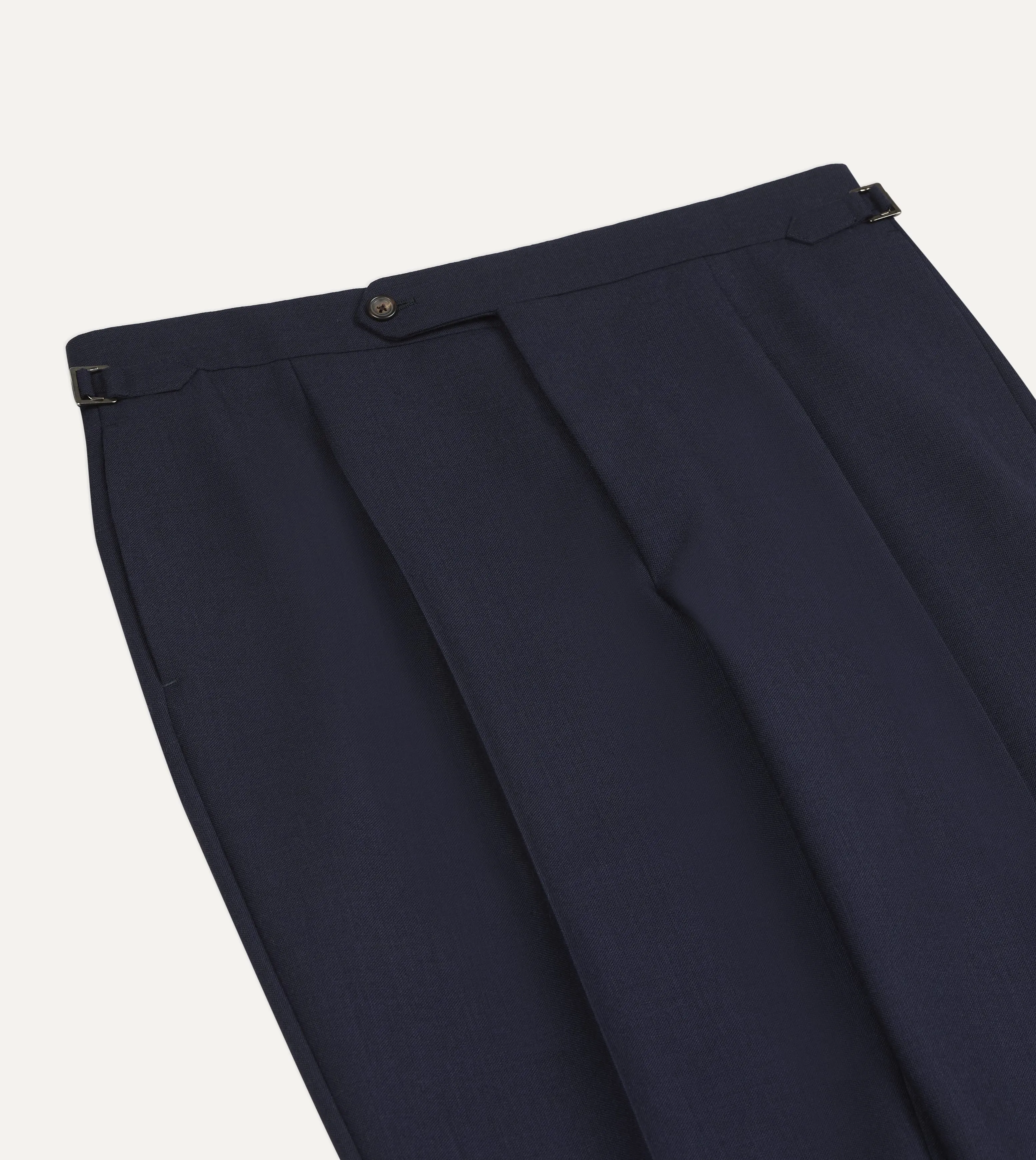 Navy Fresco® Wool Single-Pleat Trouser sold by Drake's London product image thumbnail 4