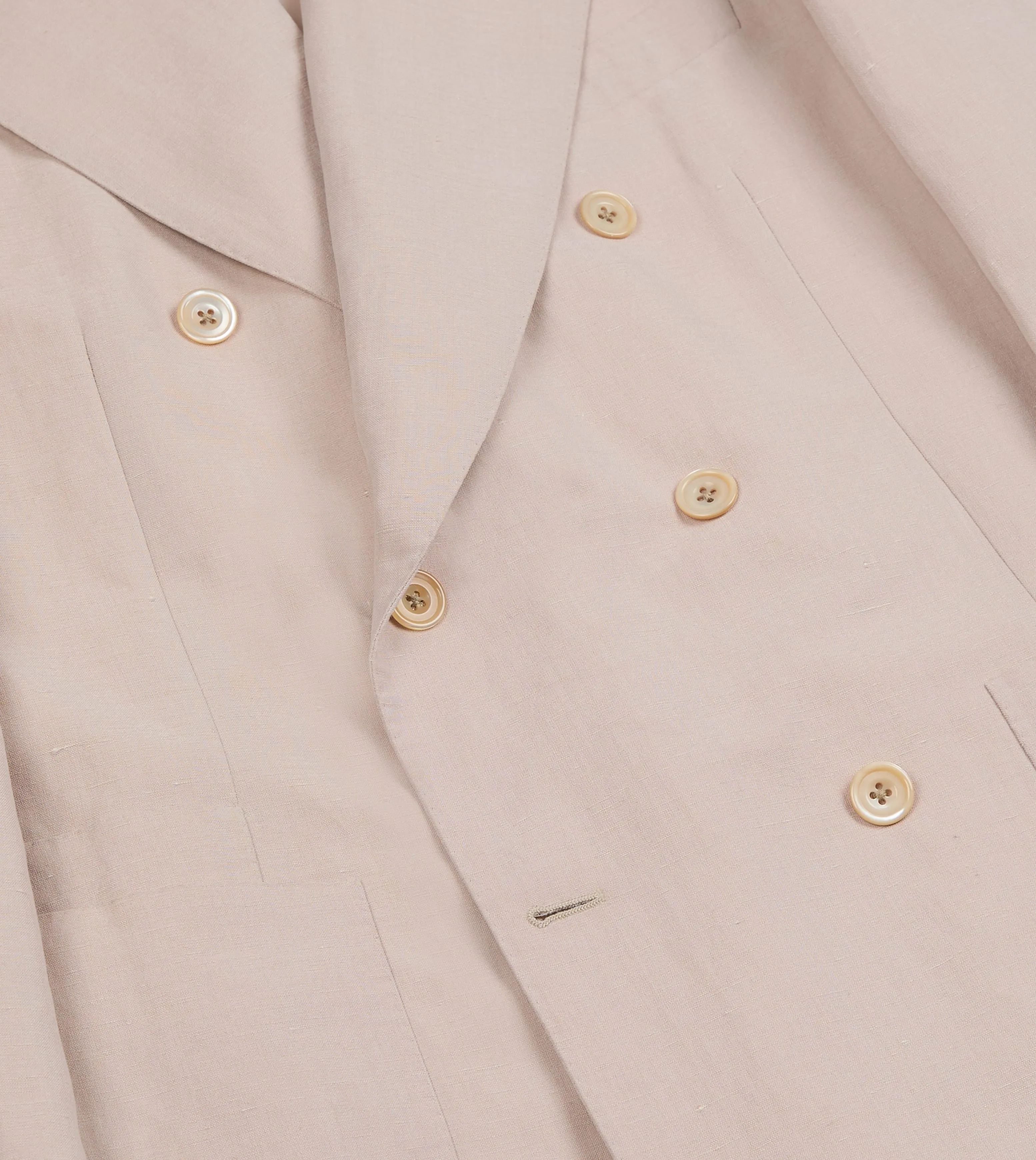 Pink Tussah Silk-Linen Double-Breasted Tailored Jacket sold by Drake's London product image thumbnail 5