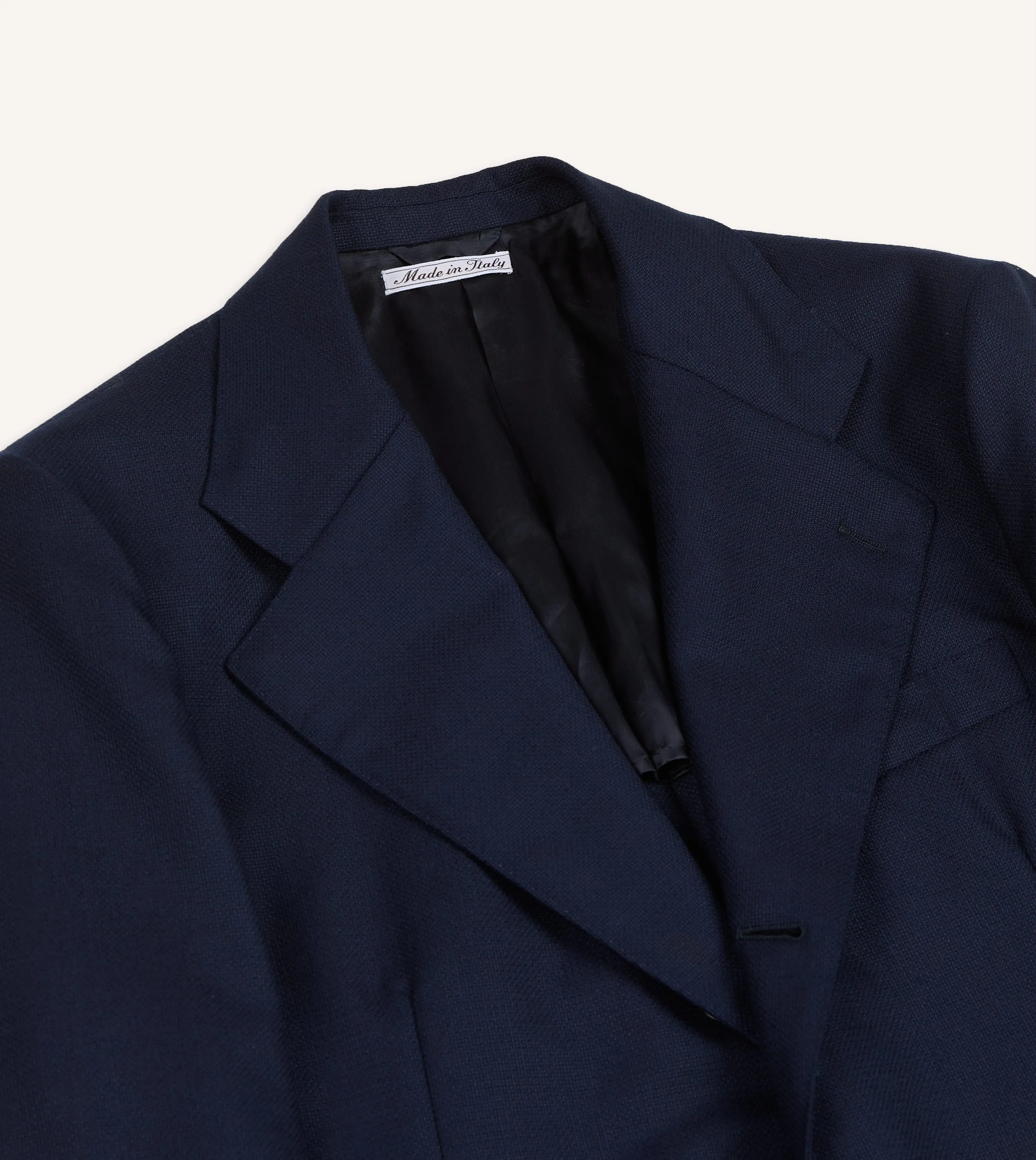 Navy Fresco® Wool Tailored Jacket sold by Drake's London product image thumbnail 3