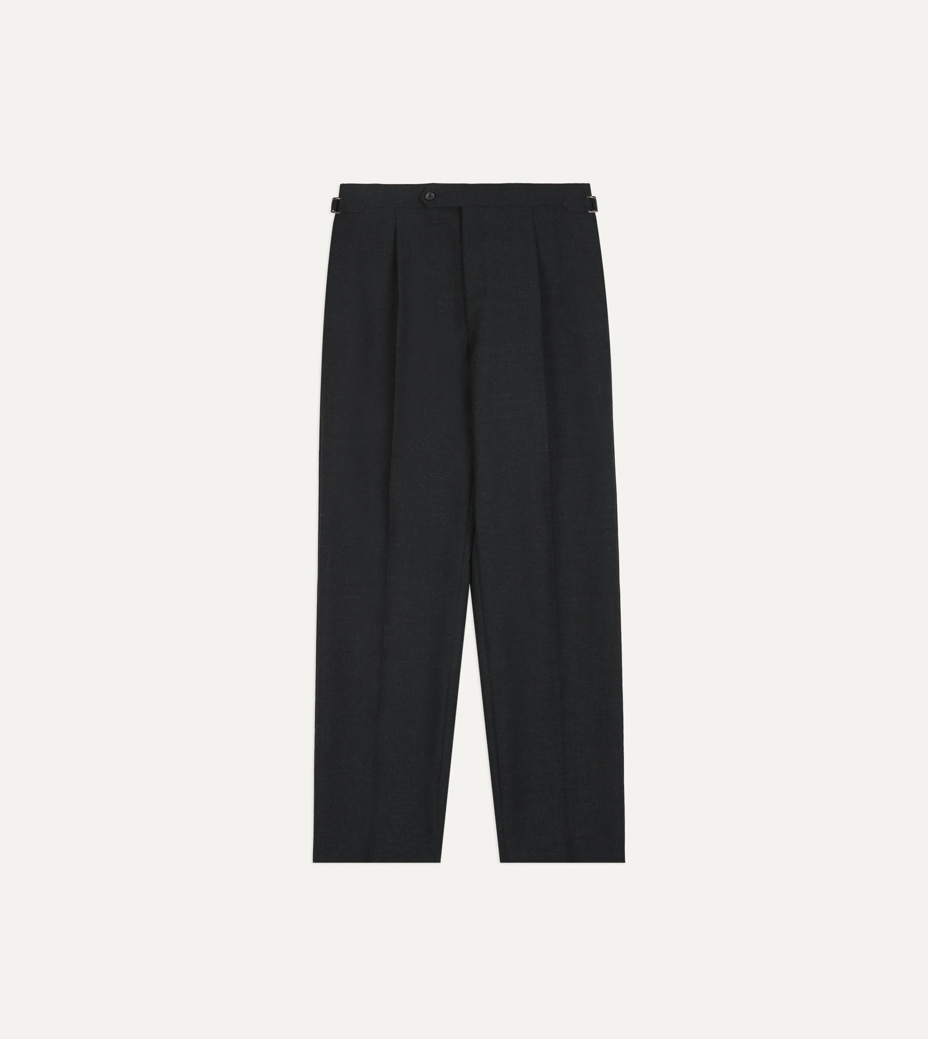 Dark Grey Fresco® Wool Single-Pleat Trouser sold by Drake's London product image thumbnail 3