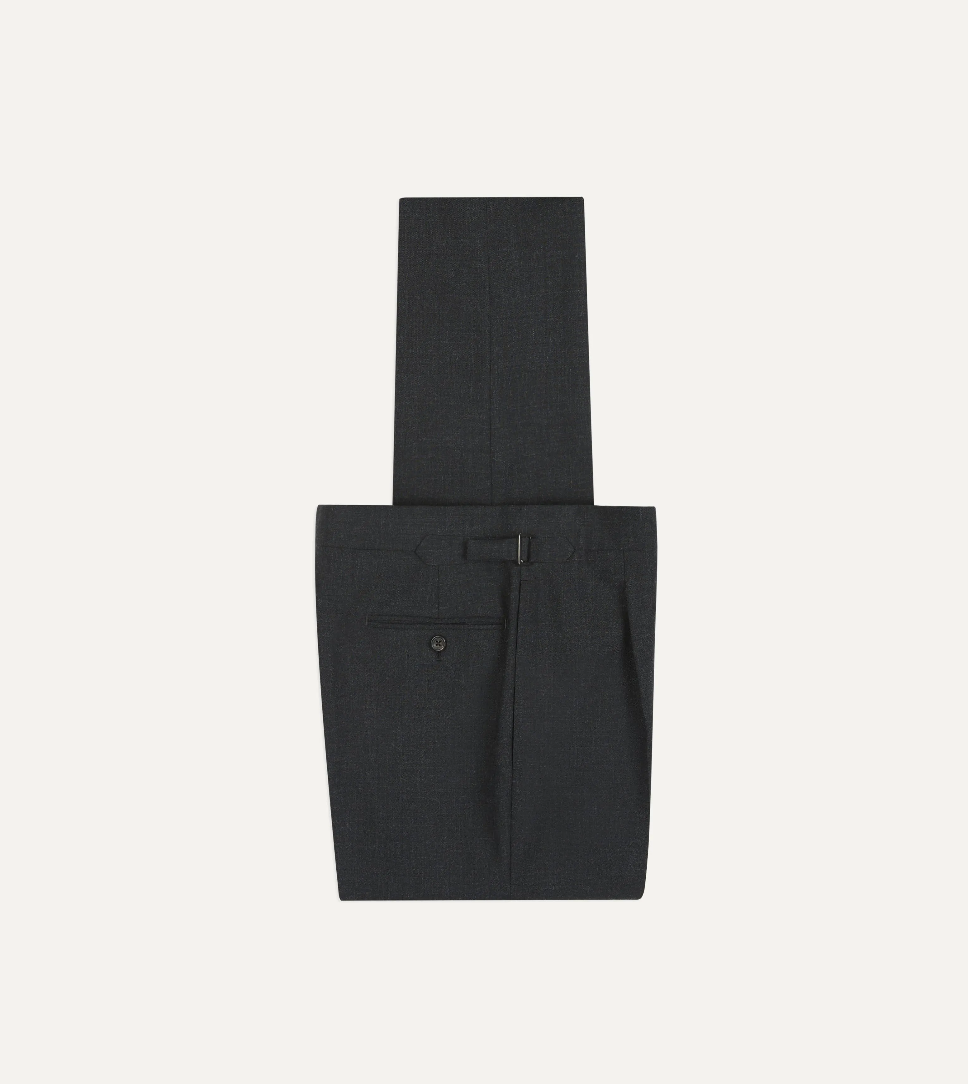 Dark Grey Fresco® Wool Single-Pleat Trouser sold by Drake's London