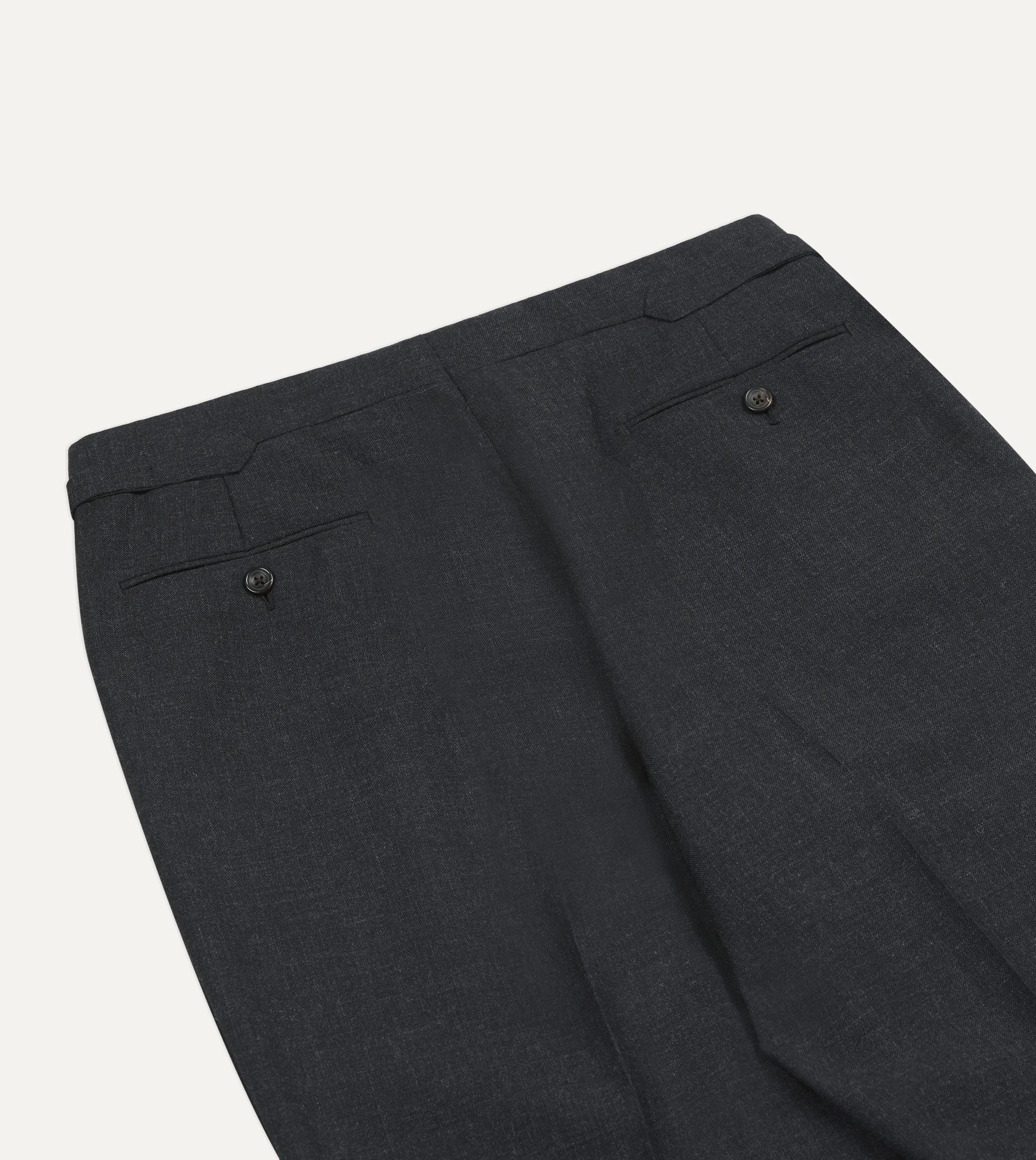 Dark Grey Fresco® Wool Single-Pleat Trouser sold by Drake's London product image thumbnail 5