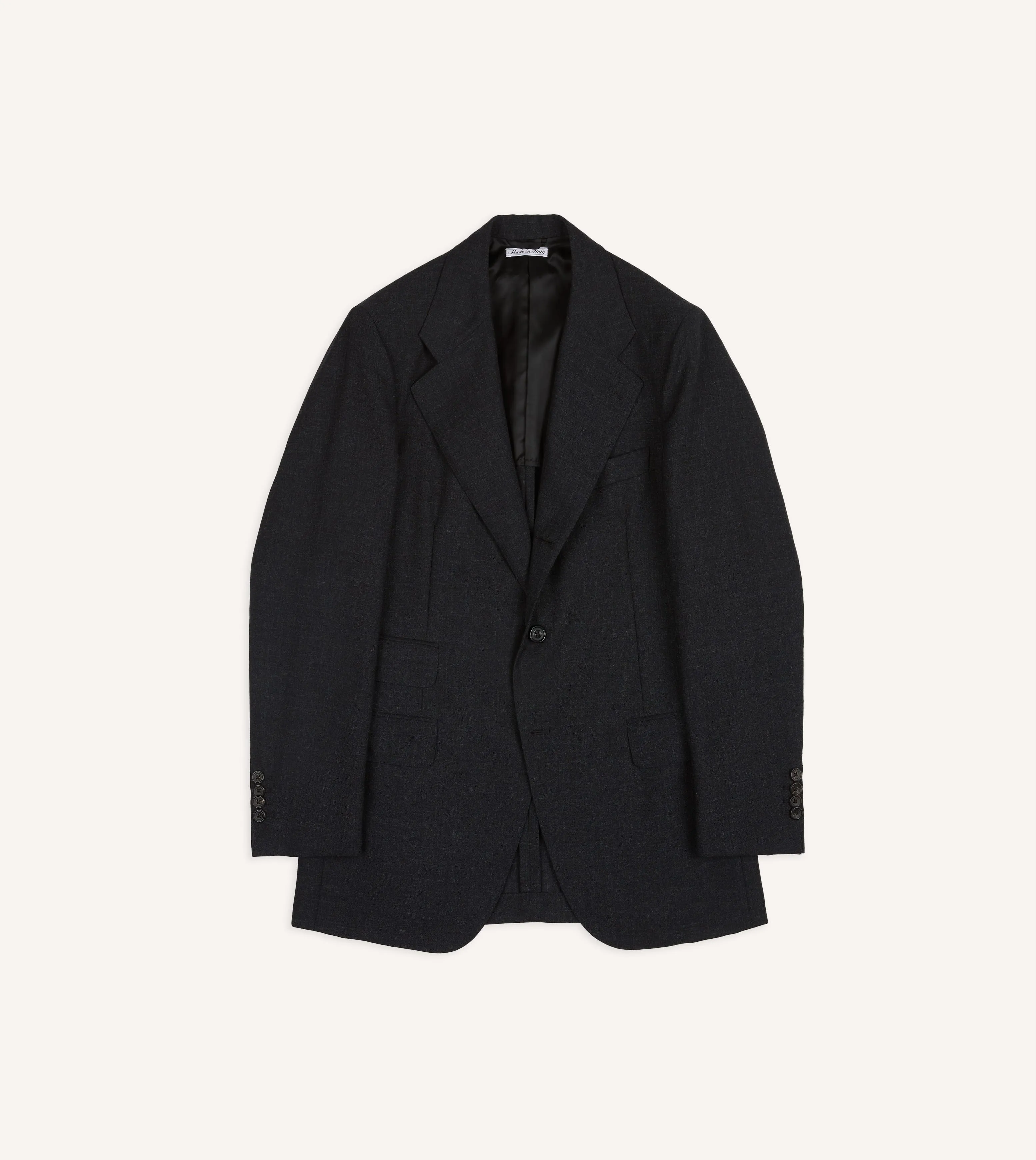 Dark Grey Fresco® Wool Tailored Jacket sold by Drake's London product image thumbnail 2