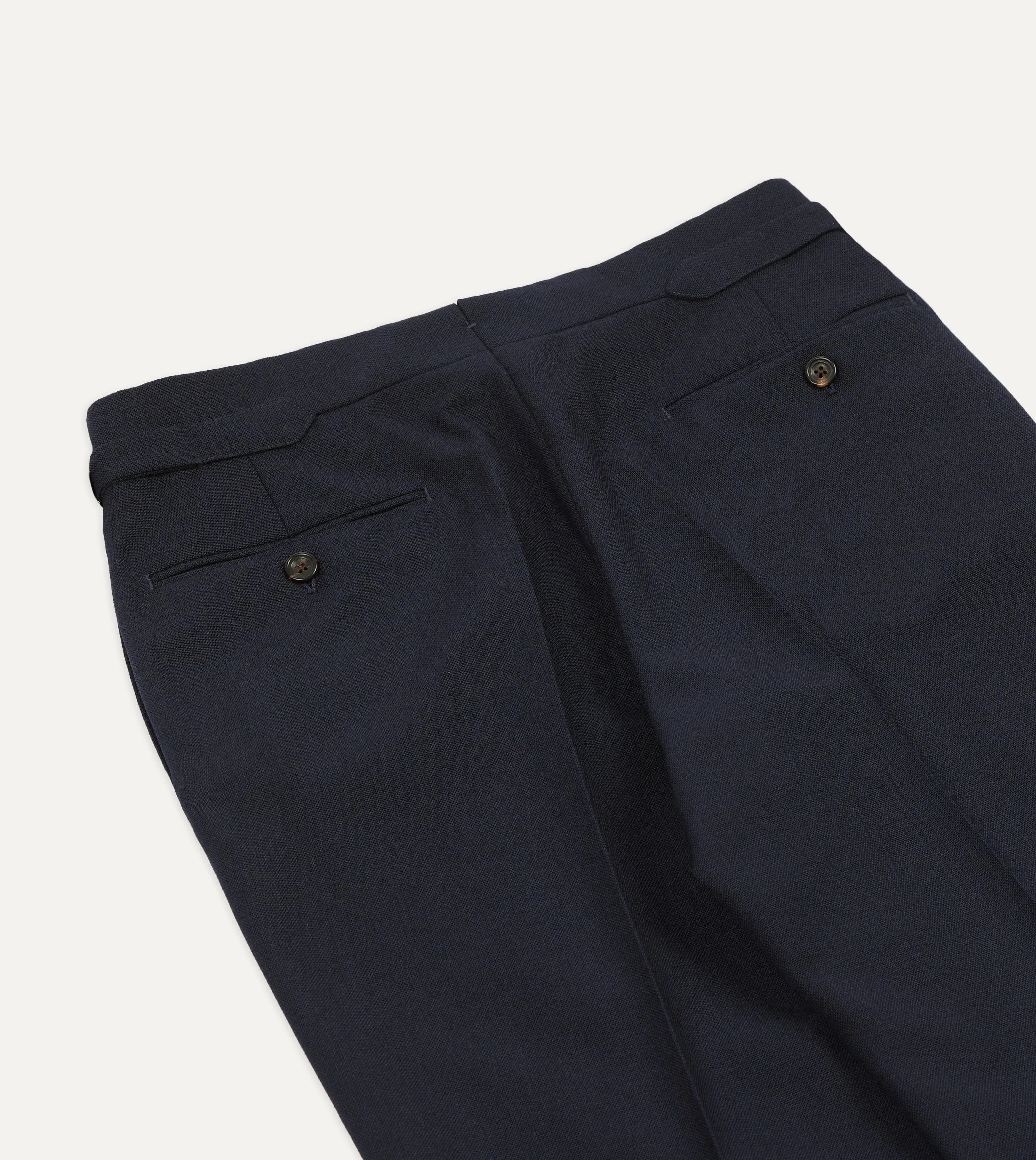Dark Navy Fresco® Wool Single Pleat Trouser sold by Drake's London product image thumbnail 5