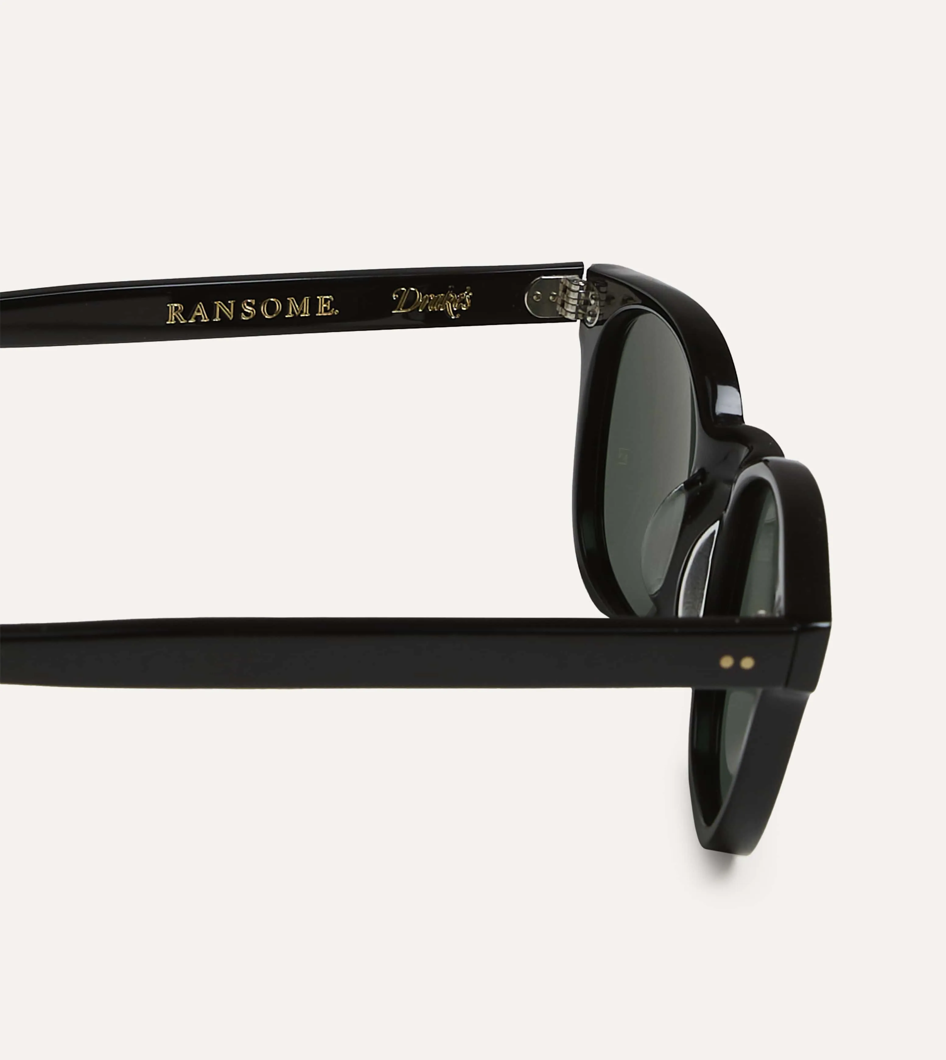 Drake's by Ransome Black Panto Frame Sunglasses sold by Drake's London product image thumbnail 4