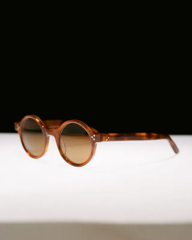 Drake's by Ransome Light Tortoiseshell Round Frame Sunglasses made by Drake's London
