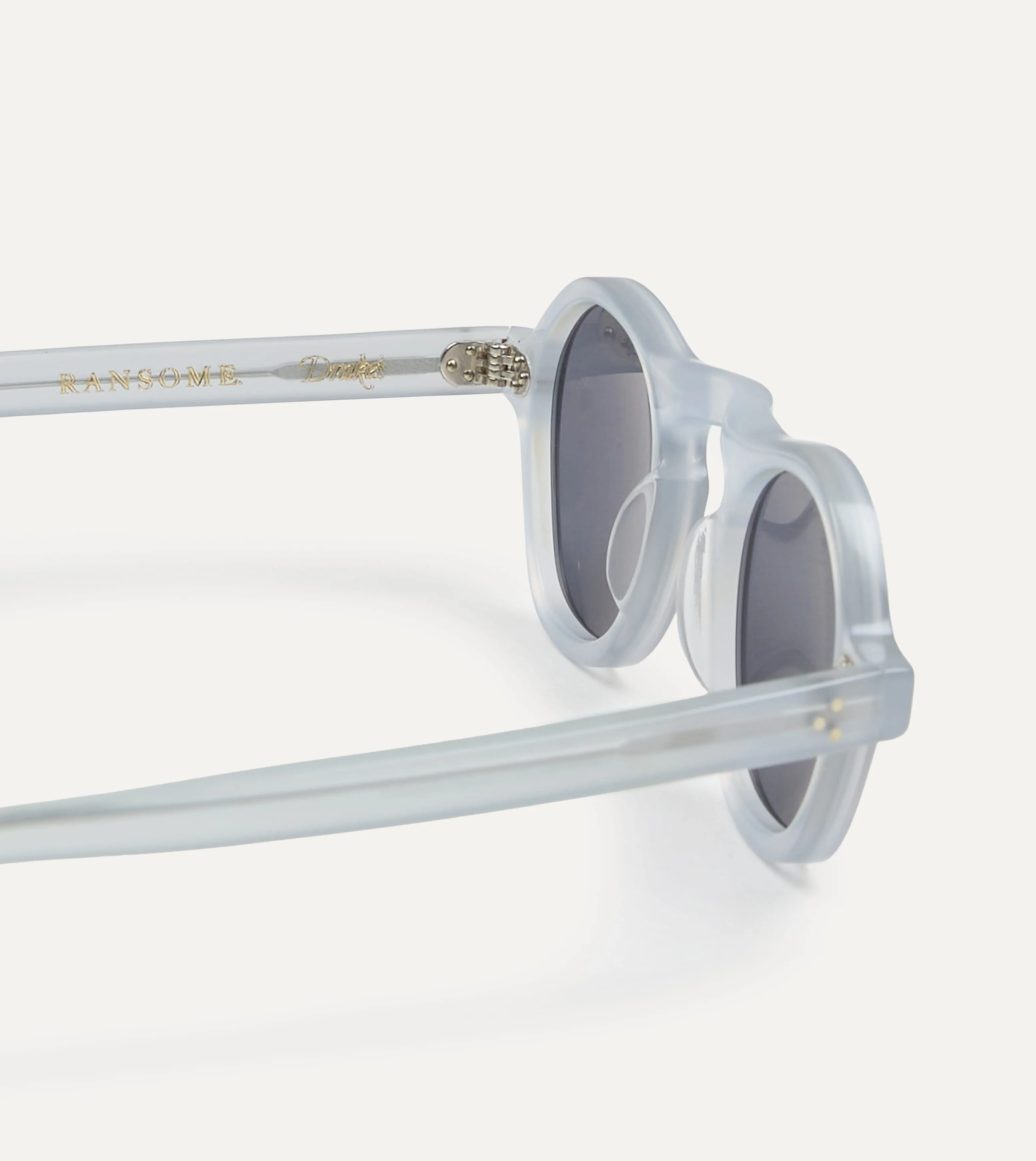 Drake's by Ransome Dusty Grey Oval Frame Sunglasses sold by Drake's London product image thumbnail 4