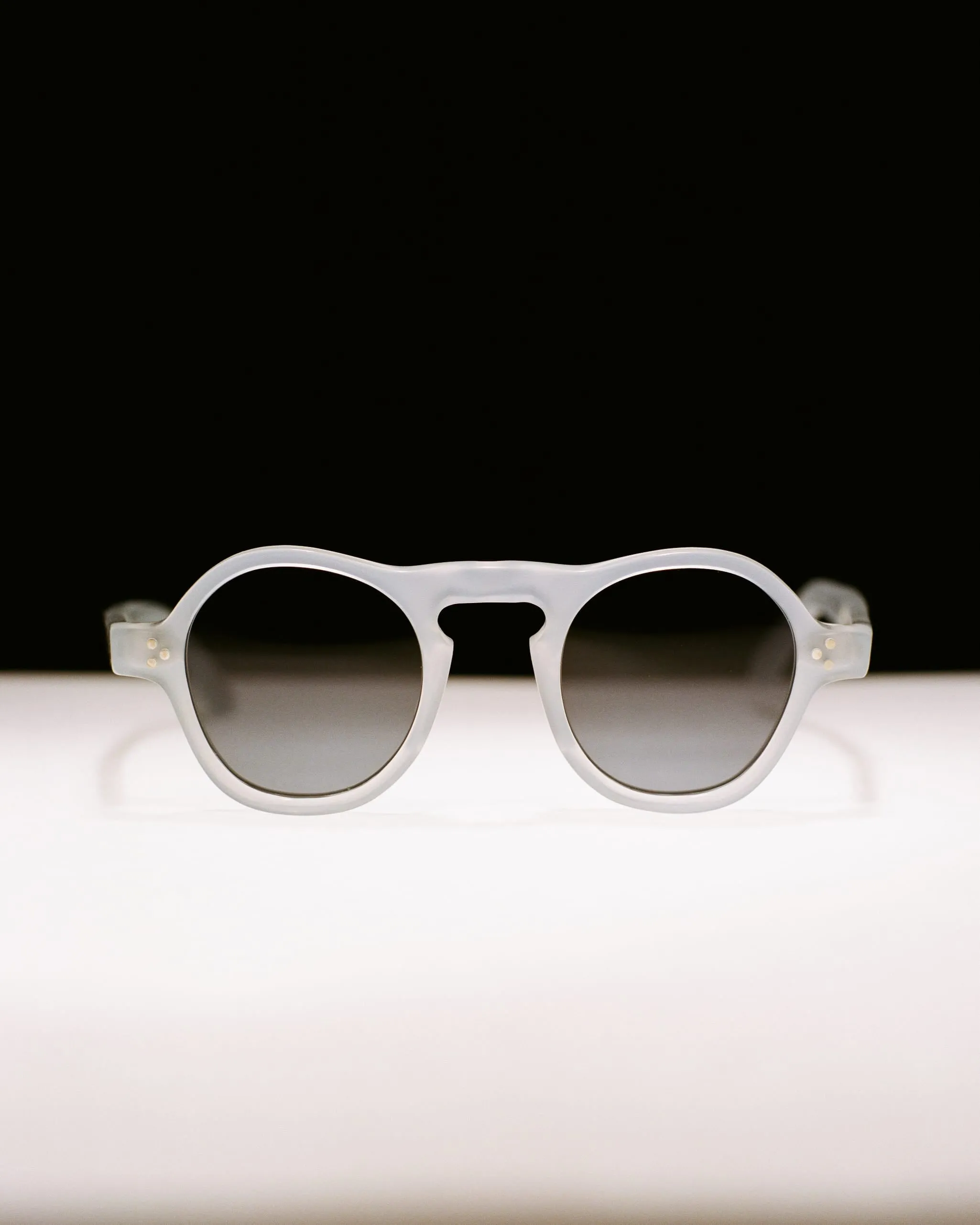 Drake's by Ransome Dusty Grey Oval Frame Sunglasses sold by Drake's London product image thumbnail 2