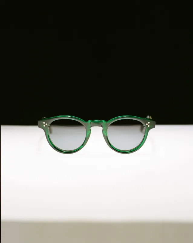 Drake's by Ransome Dark Green Panto Frame Sunglasses made by Drake's London